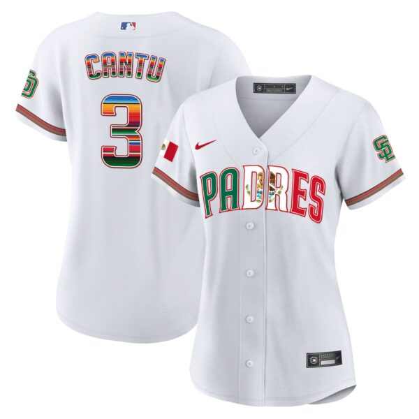 Women's San Diego Padres Mexico Cool Base Limited Jersey V2 - All Stitched - Image 6