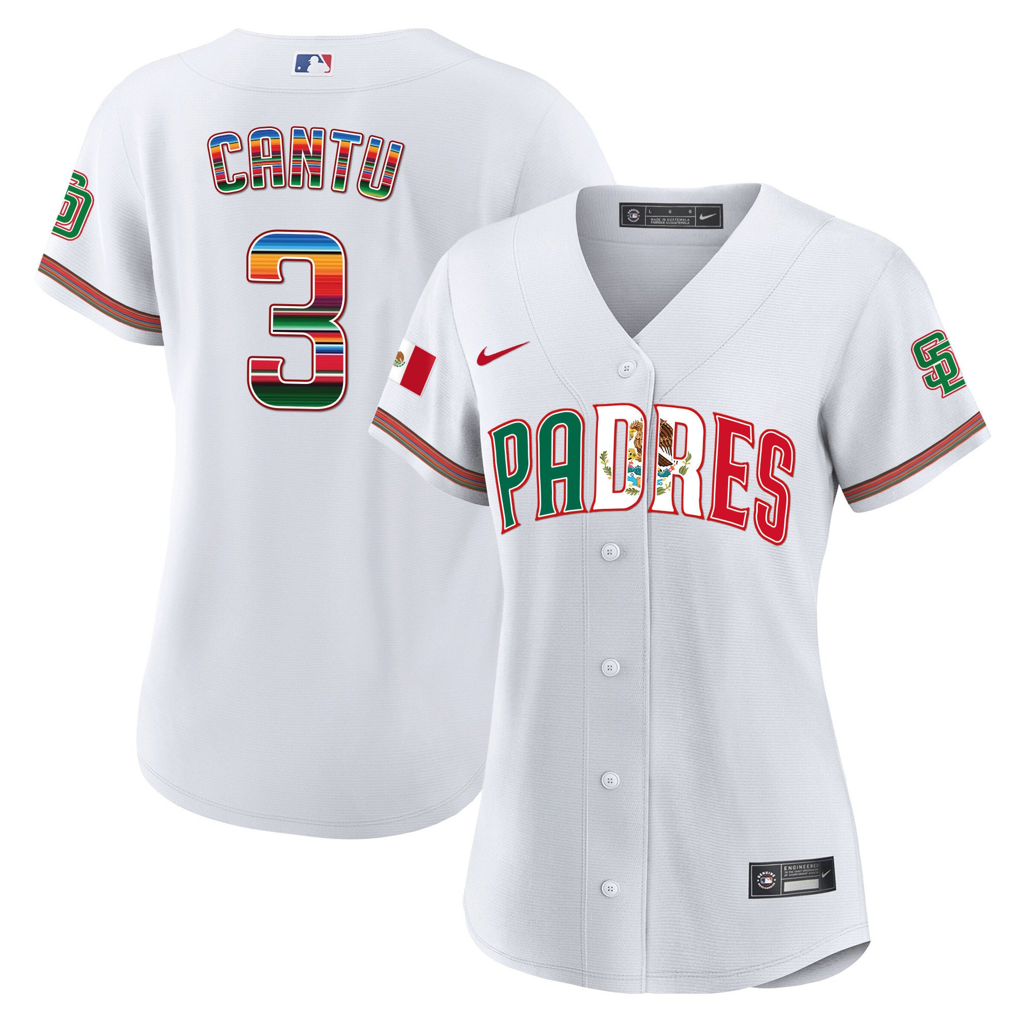 Women's San Diego Padres Mexico Cool Base Limited Jersey V2 - All Stitched - Image 6