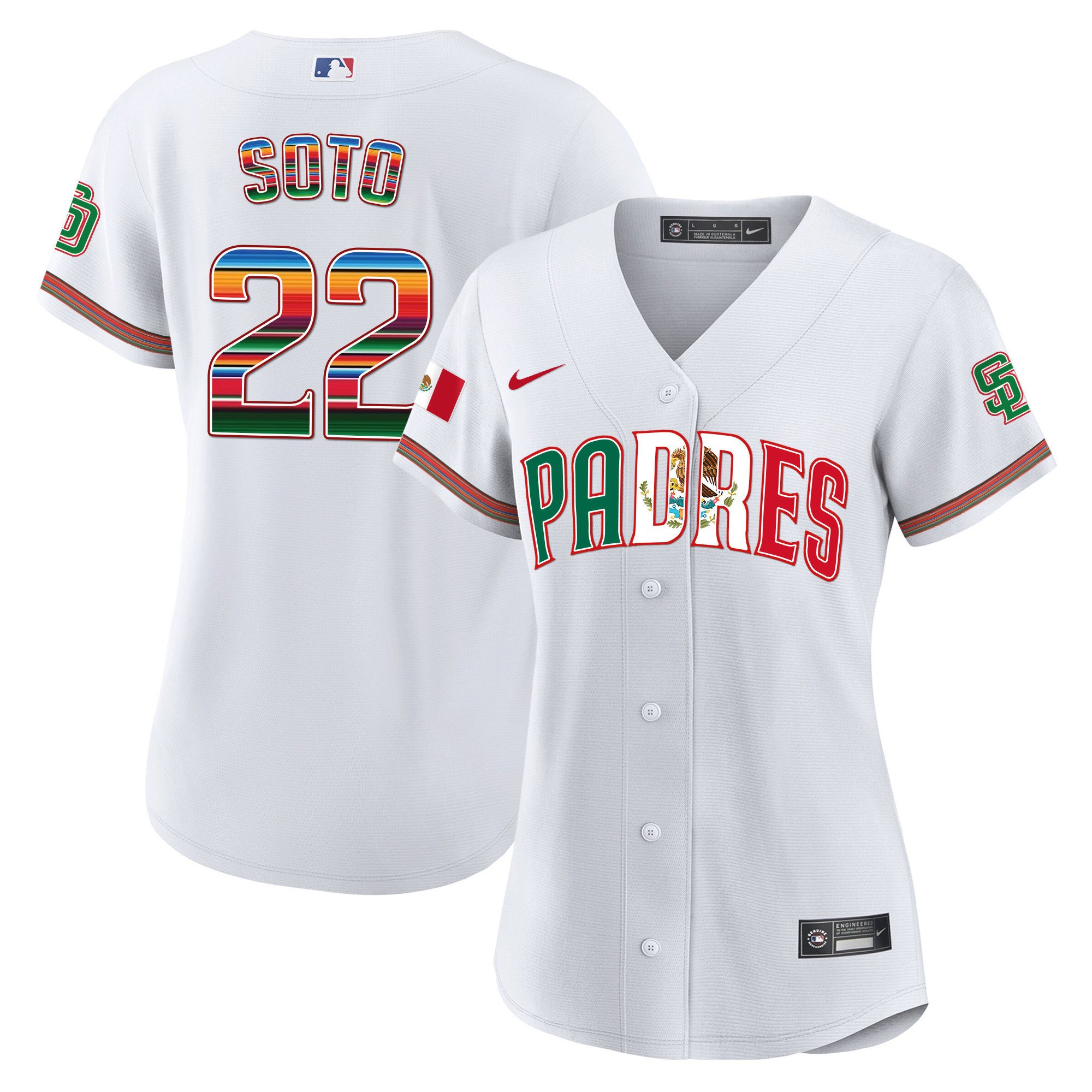 Women's San Diego Padres Mexico Cool Base Limited Jersey V2 - All Stitched - Image 3