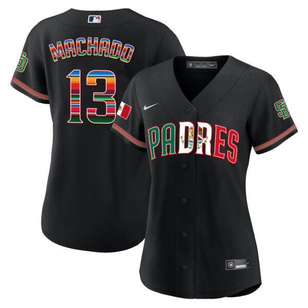 Women's San Diego Padres Mexico Cool Base Limited Jersey V2 - All Stitched - Image 9