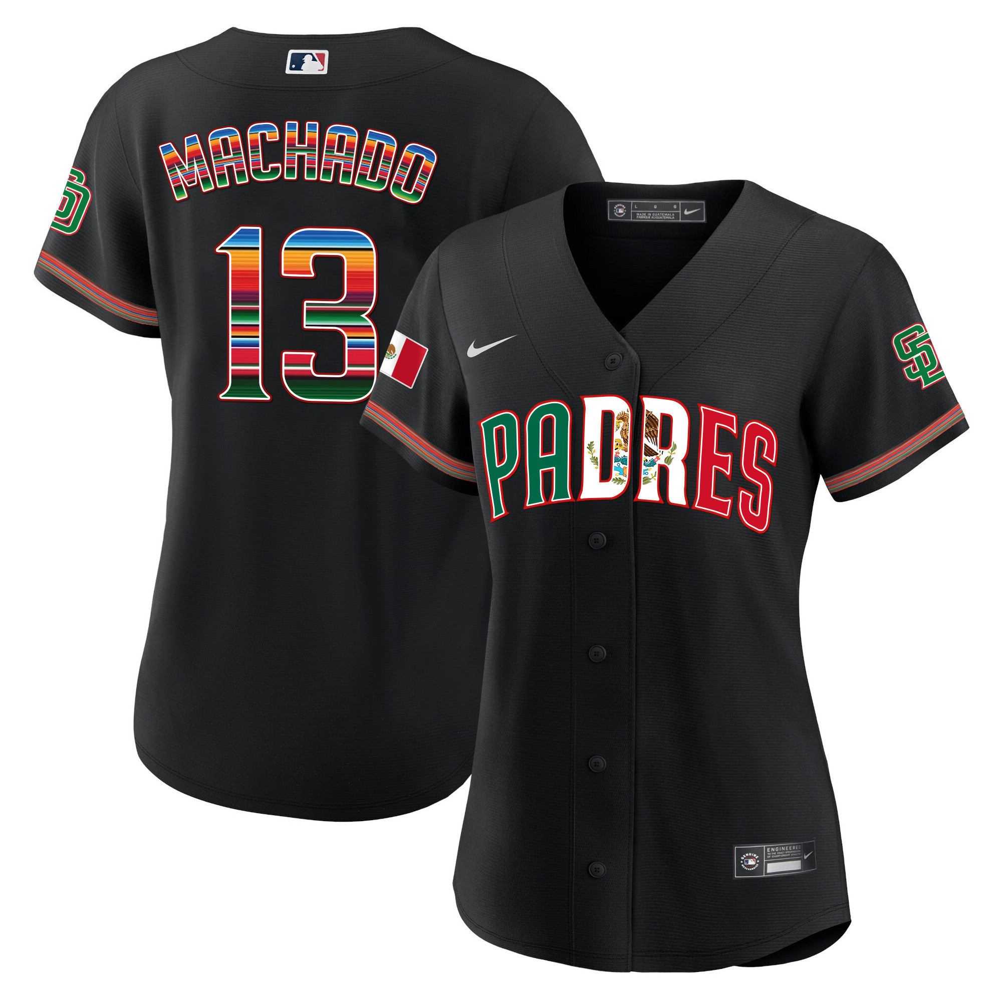 Women's San Diego Padres Mexico Cool Base Limited Jersey V2 - All Stitched - Image 9
