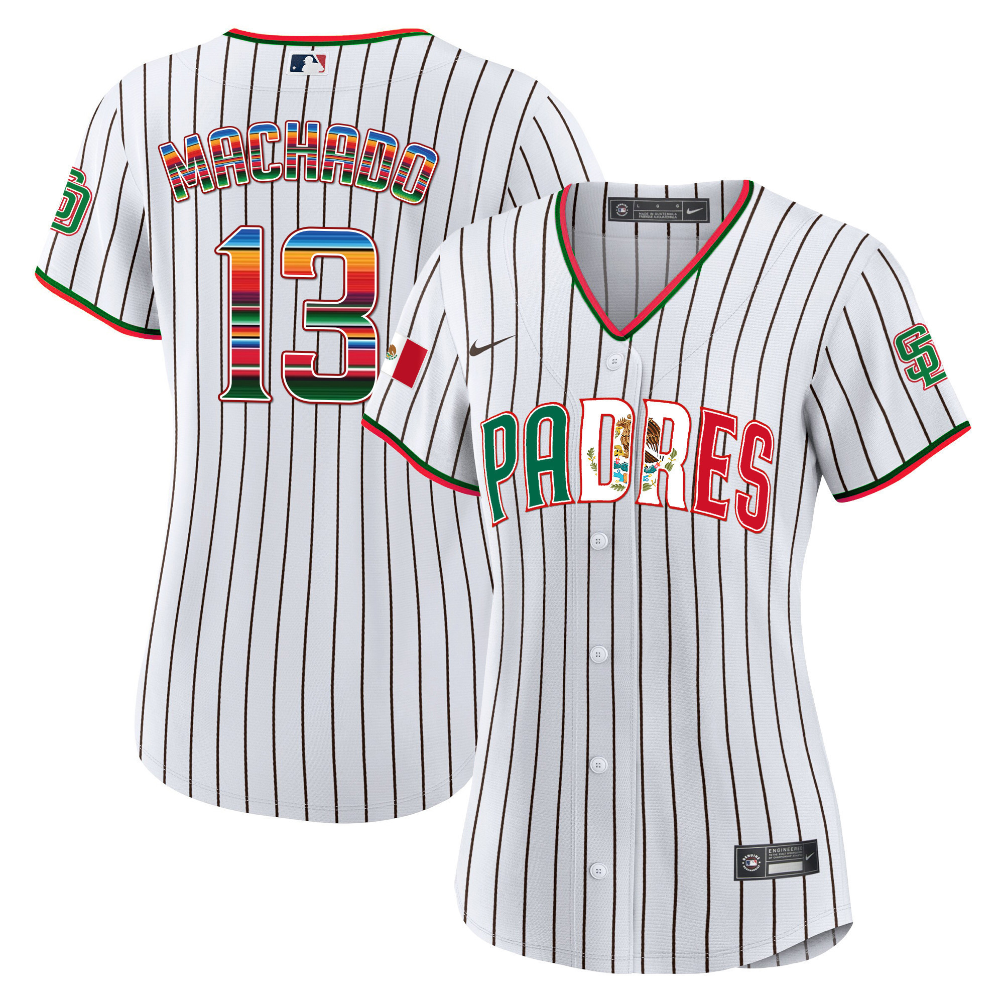 Women's San Diego Padres Mexico Cool Base Limited Jersey V2 - All Stitched - Image 16
