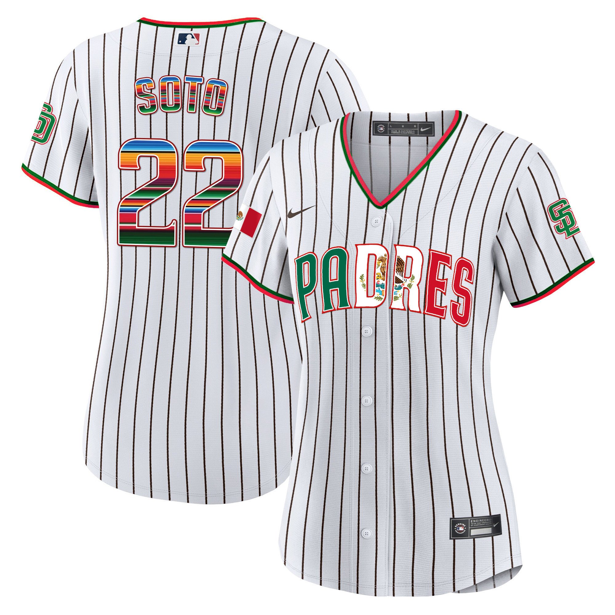 Women's San Diego Padres Mexico Cool Base Limited Jersey V2 - All Stitched - Image 17