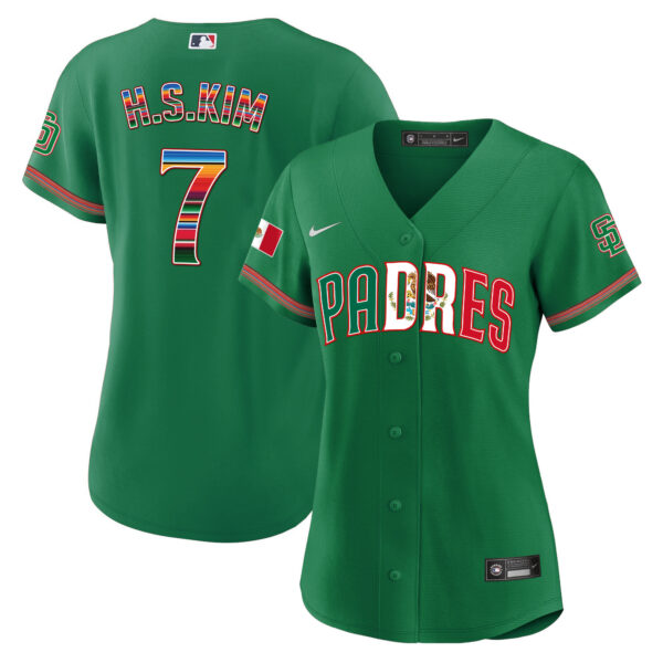 Women's San Diego Padres Mexico Cool Base Limited Jersey V2 - All Stitched - Image 25