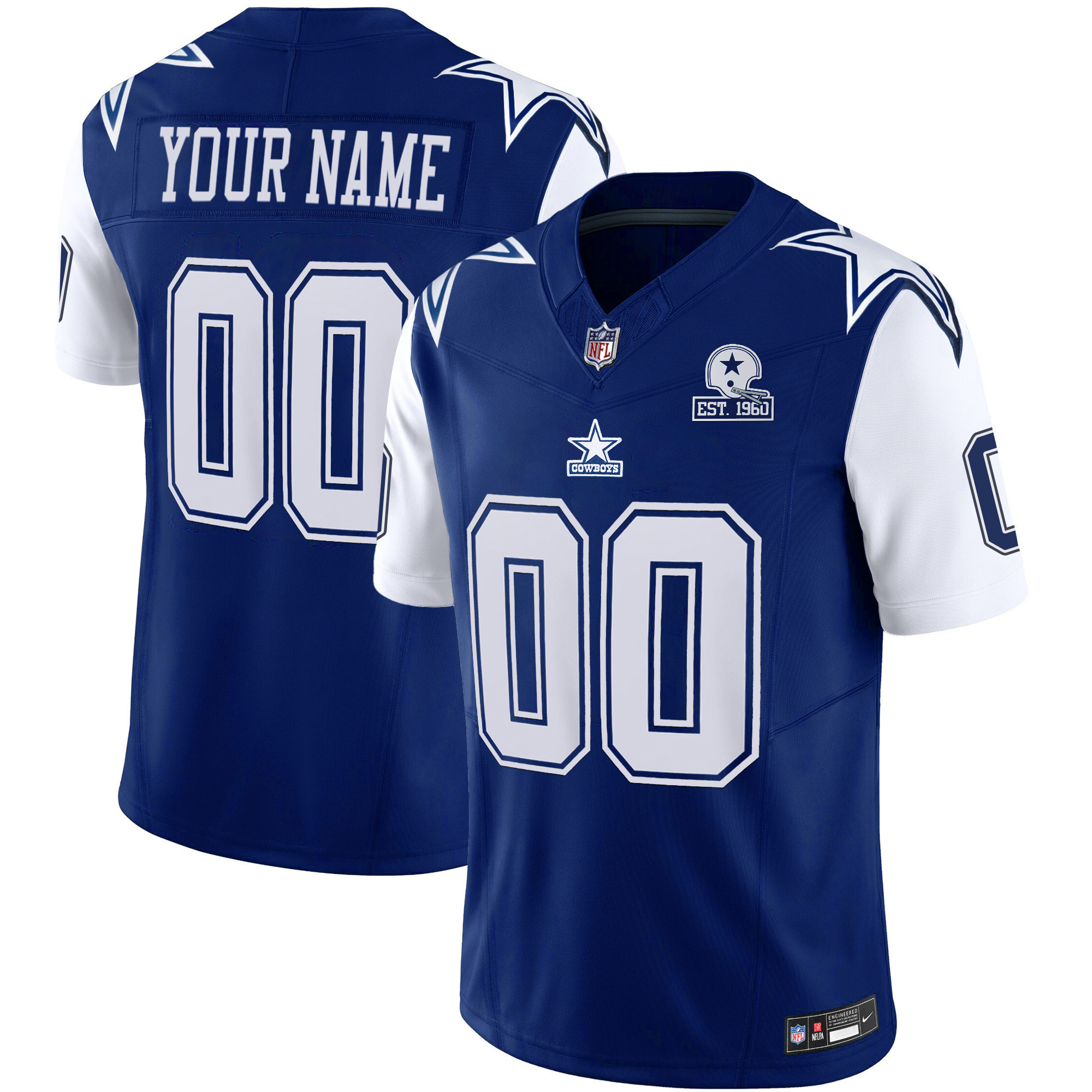 Cowboys Throwback Limited Vapor Custom Jersey - All Stitched