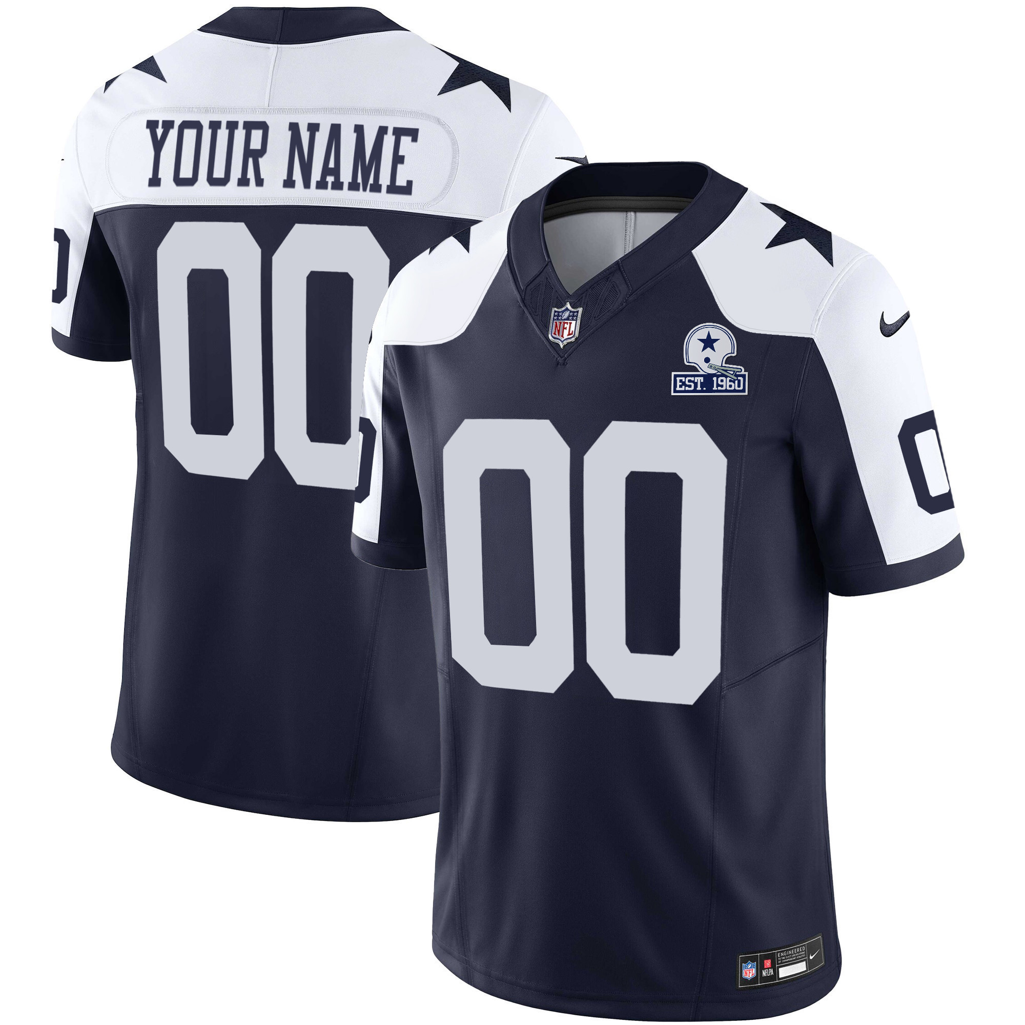 Cowboys Throwback Limited Vapor Custom Jersey - All Stitched - Image 3