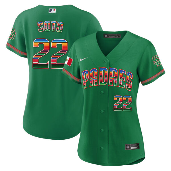 Women's San Diego Padres Mexico Cool Base Limited Jersey - All Stitched - Image 24