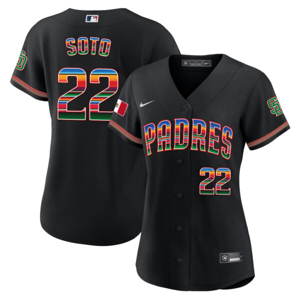 Women's San Diego Padres Mexico Cool Base Limited Jersey - All Stitched - Image 10