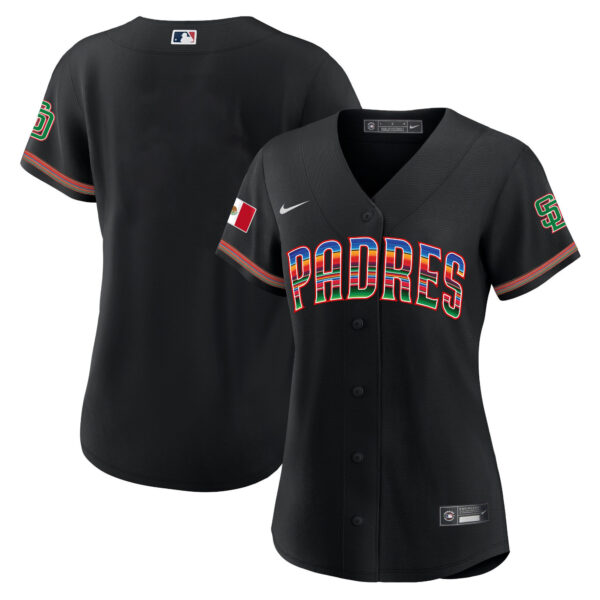 Women's San Diego Padres Mexico Cool Base Limited Jersey - All Stitched - Image 14