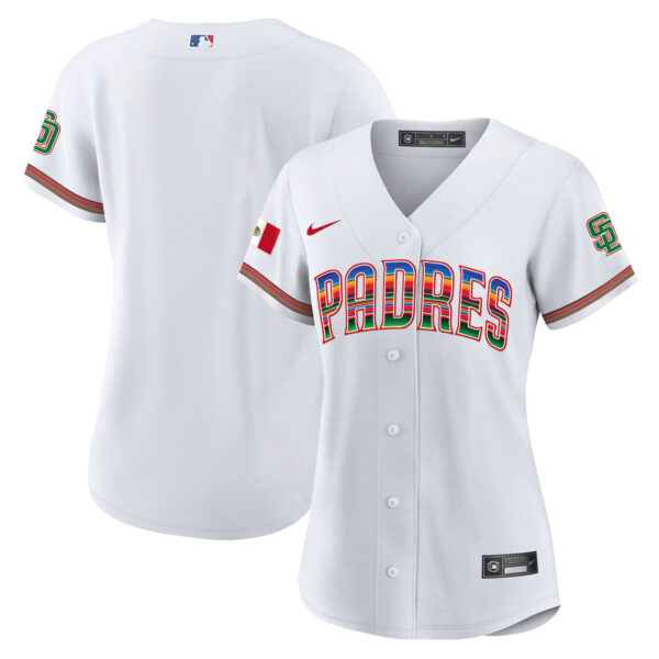 Women's San Diego Padres Mexico Cool Base Limited Jersey - All Stitched - Image 7