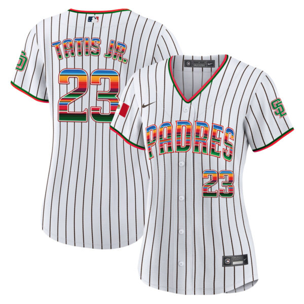 Women's San Diego Padres Mexico Cool Base Limited Jersey - All Stitched - Image 15