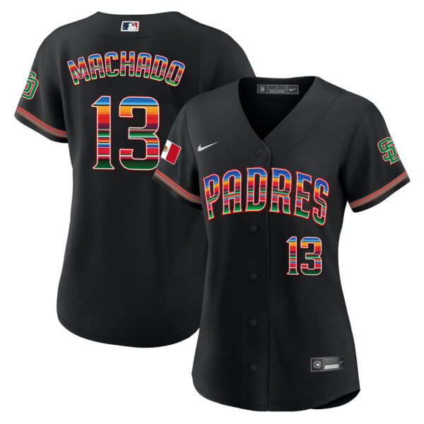 Women's San Diego Padres Mexico Cool Base Limited Jersey - All Stitched - Image 9