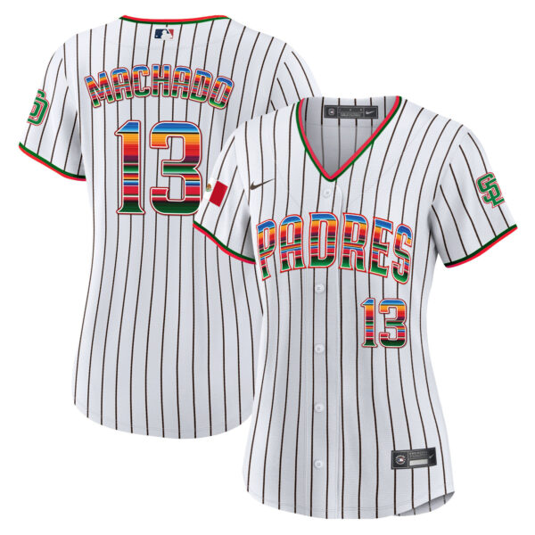 Women's San Diego Padres Mexico Cool Base Limited Jersey - All Stitched - Image 16