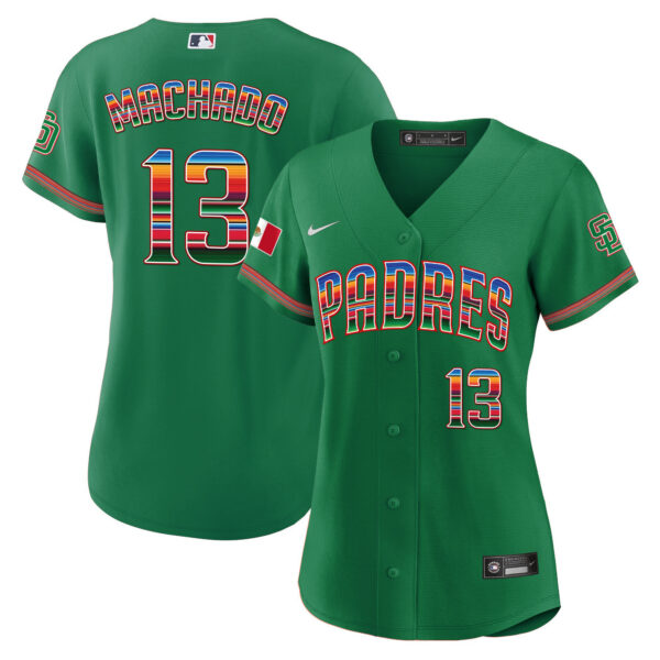 Women's San Diego Padres Mexico Cool Base Limited Jersey - All Stitched - Image 23