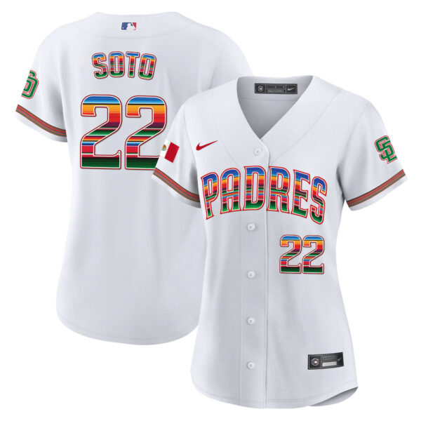 Women's San Diego Padres Mexico Cool Base Limited Jersey - All Stitched - Image 3