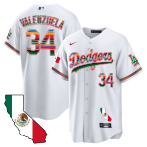 Men's Dodgers Mexico California Map Cool Base Jersey - All Stitched