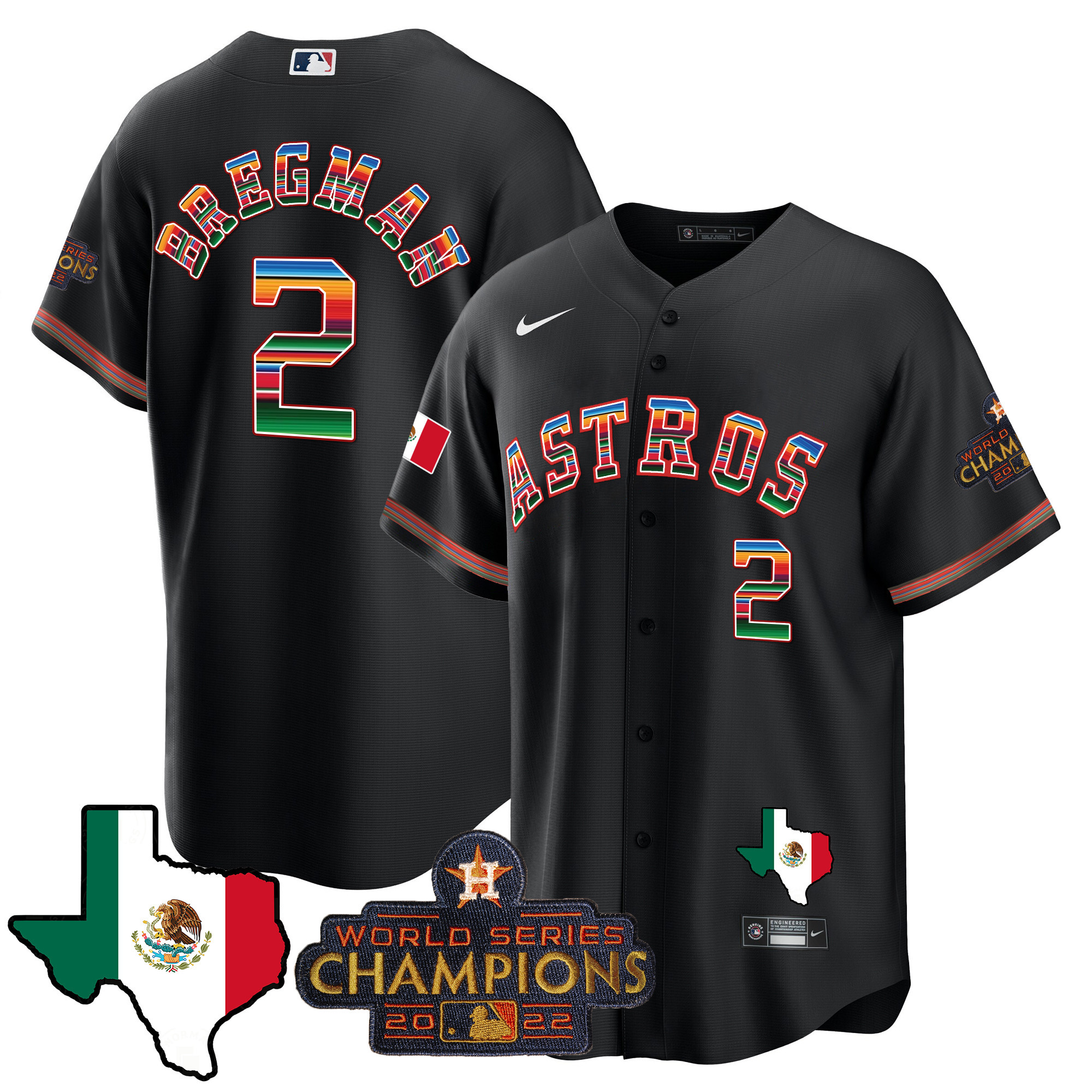 Men's Astros Mexico Texas Map Cool Base Jersey - All Stitched - Image 2