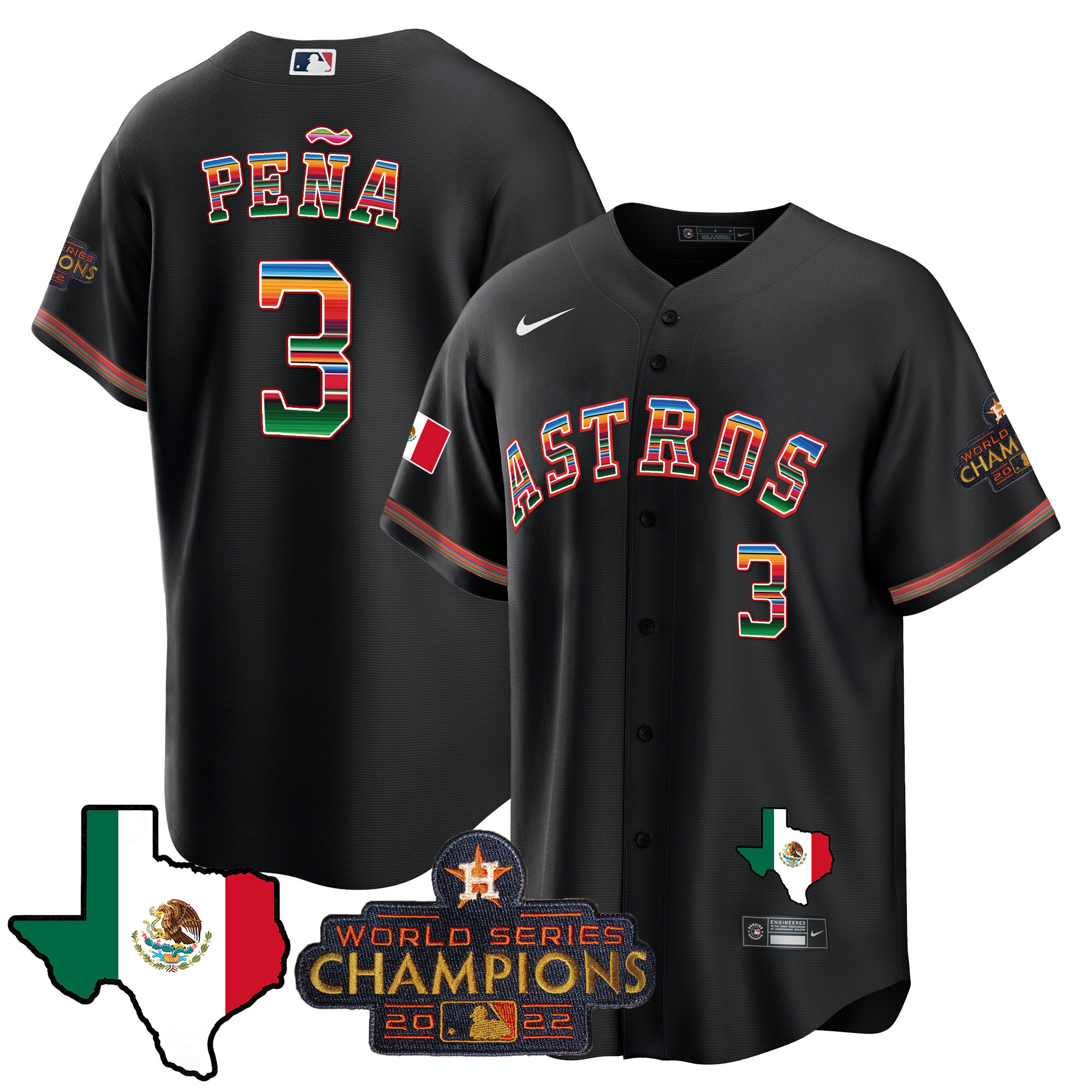 Men's Astros Mexico Texas Map Cool Base Jersey - All Stitched