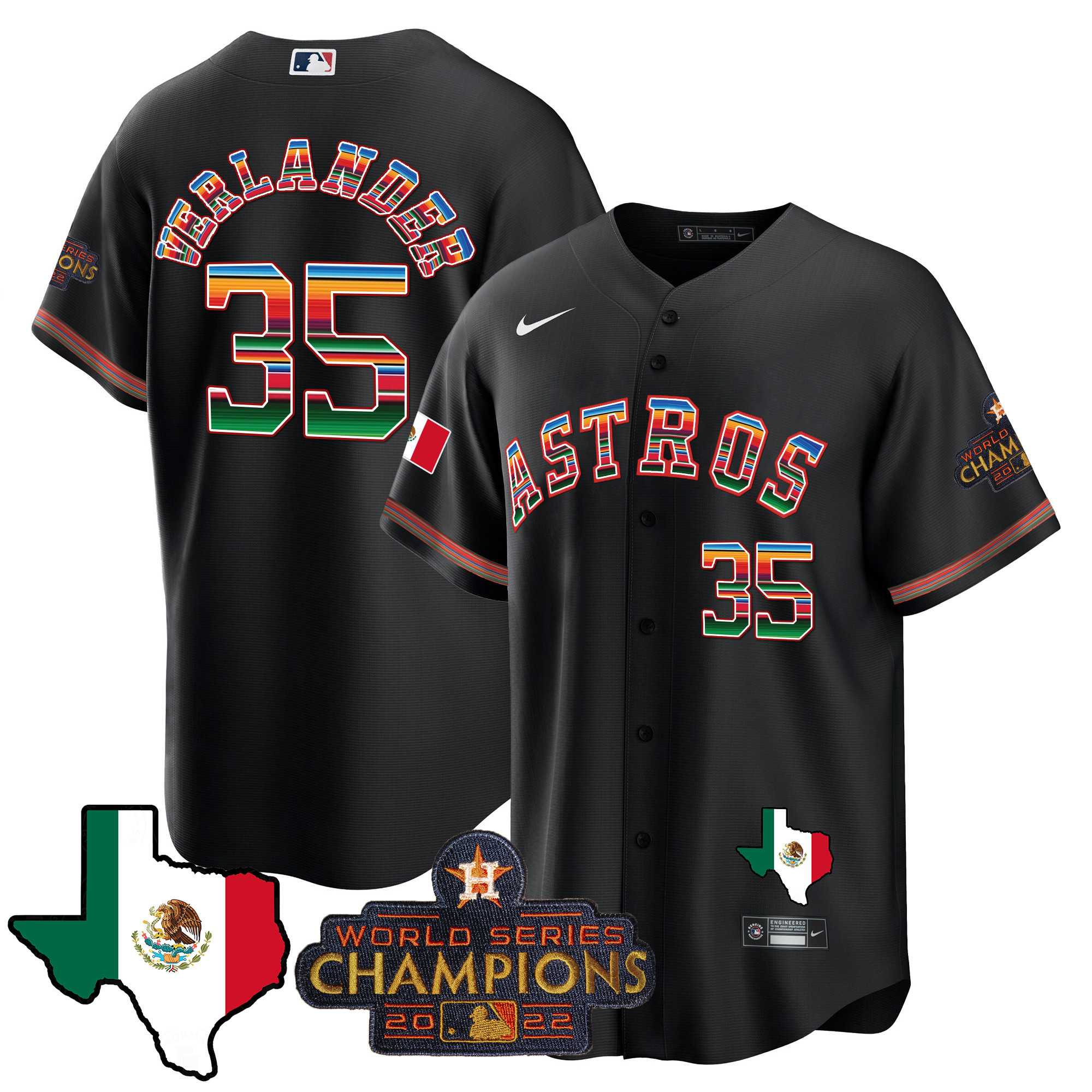 Men's Astros Mexico Texas Map Cool Base Jersey - All Stitched - Image 5