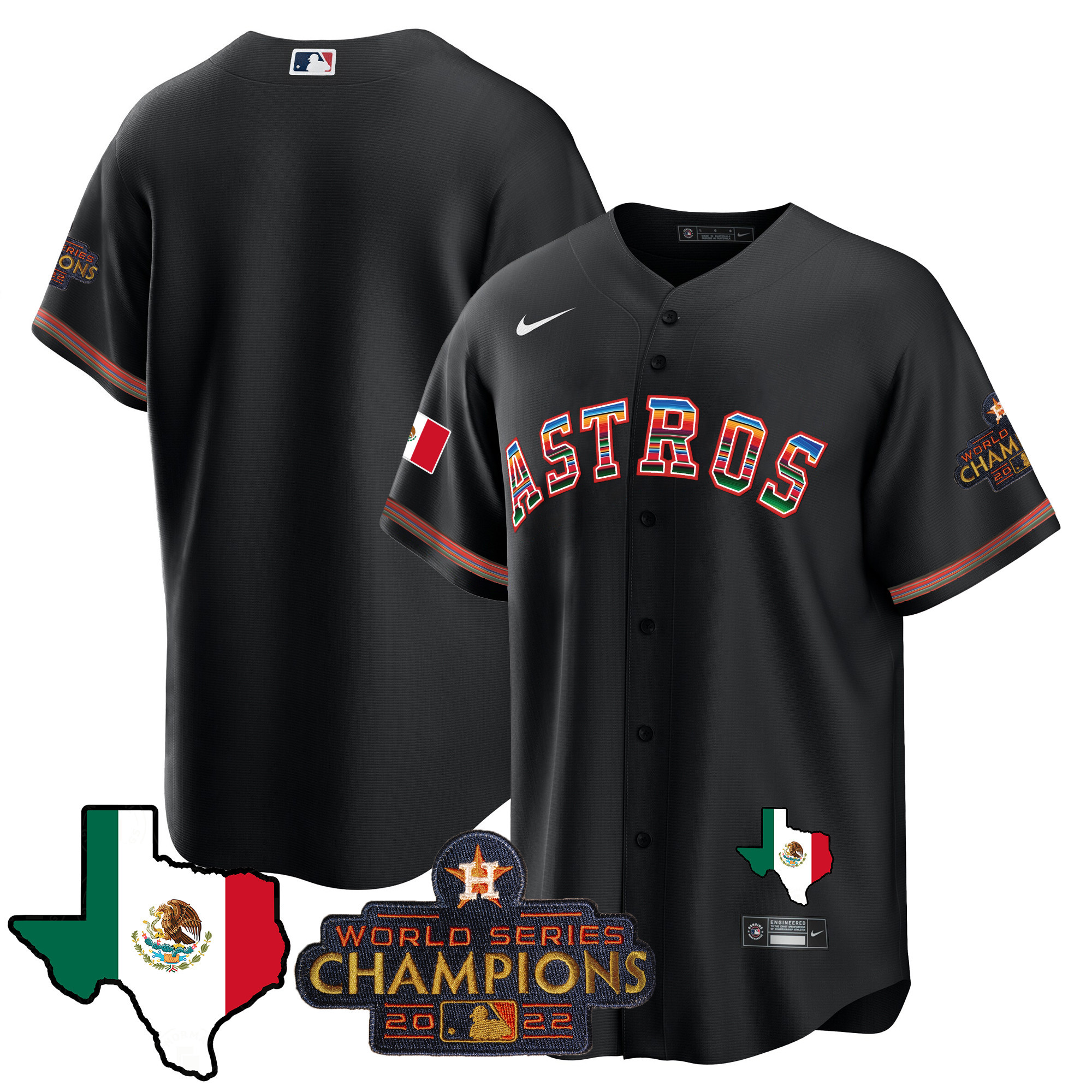 Men's Astros Mexico Texas Map Cool Base Jersey - All Stitched - Image 8