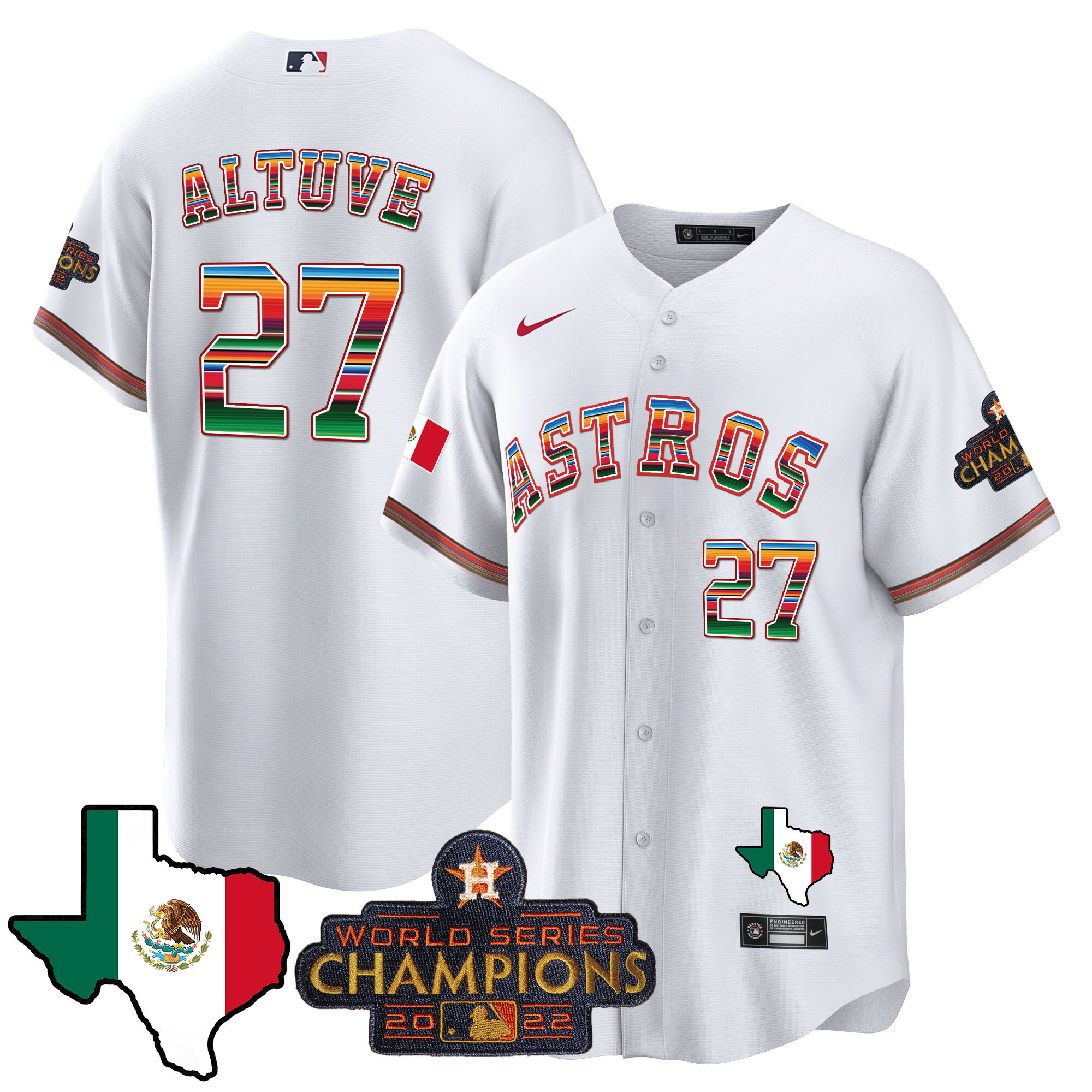 Men's Astros Mexico Texas Map Cool Base Jersey - All Stitched - Image 11