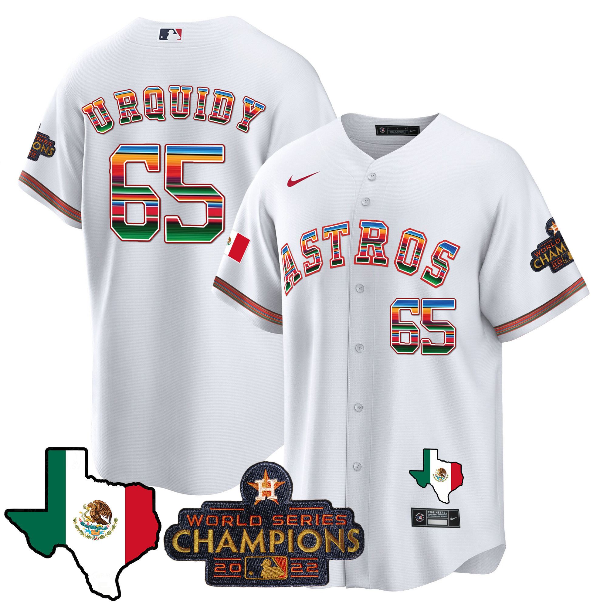Men's Astros Mexico Texas Map Cool Base Jersey - All Stitched - Image 15