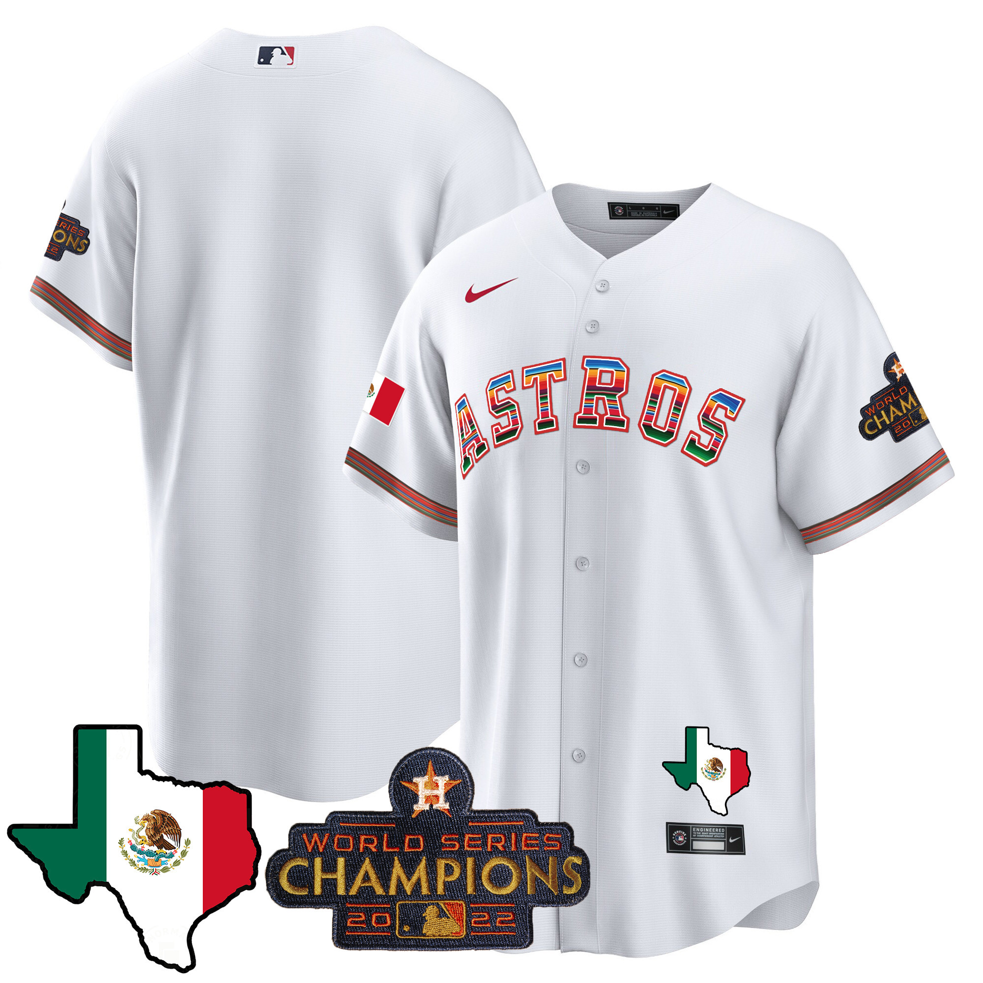 Men's Astros Mexico Texas Map Cool Base Jersey - All Stitched - Image 16