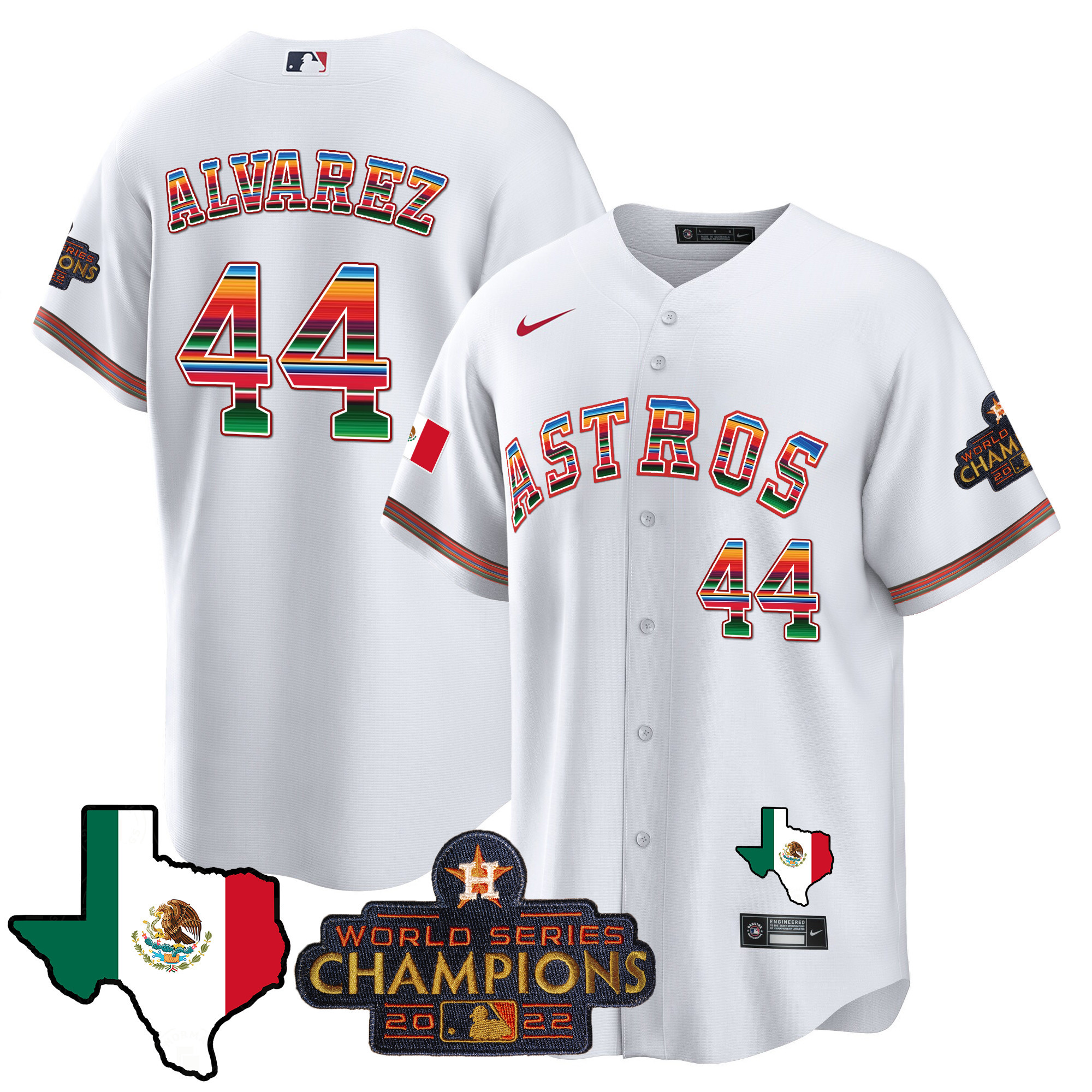 Men's Astros Mexico Texas Map Cool Base Jersey - All Stitched - Image 12