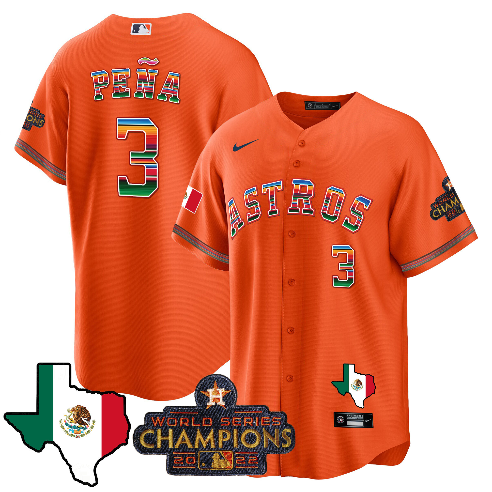 Men's Astros Mexico Texas Map Cool Base Jersey - All Stitched - Image 17