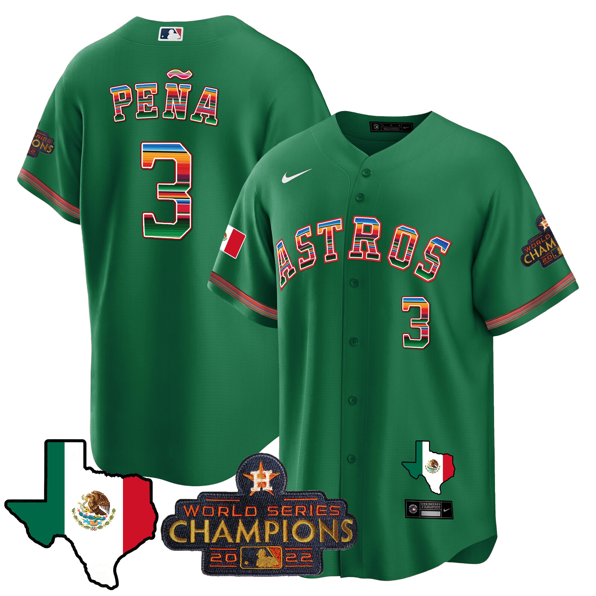 Men's Astros Mexico Texas Map Cool Base Jersey - All Stitched - Image 25