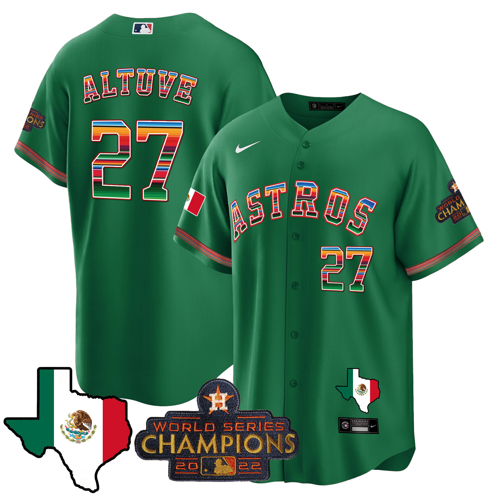 Men's Astros Mexico Texas Map Cool Base Jersey - All Stitched - Image 27