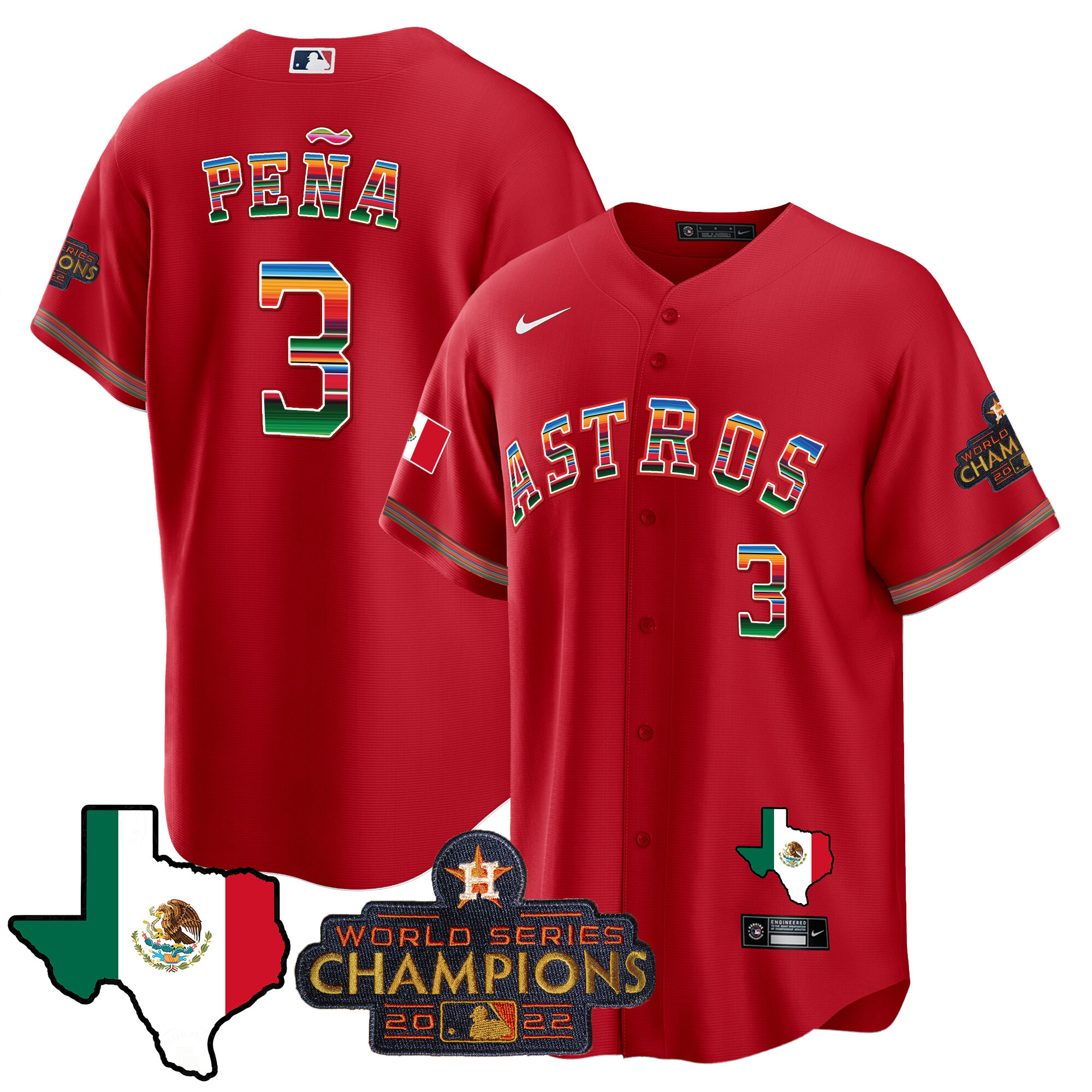 Men's Astros Mexico Texas Map Cool Base Jersey - All Stitched - Image 33