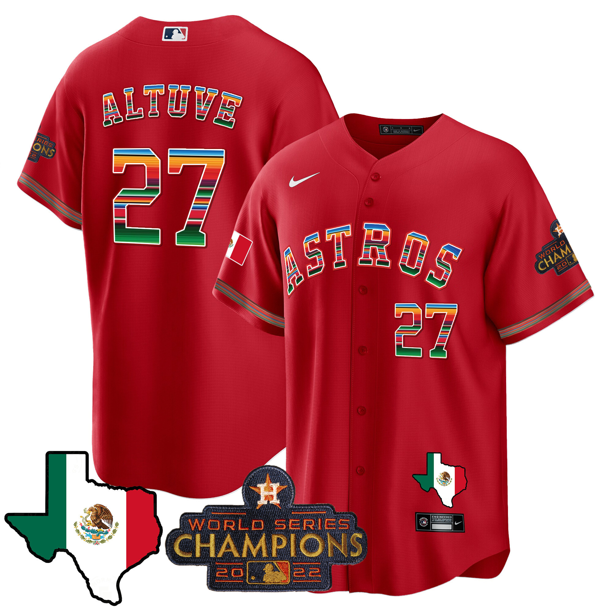 Men's Astros Mexico Texas Map Cool Base Jersey - All Stitched - Image 35