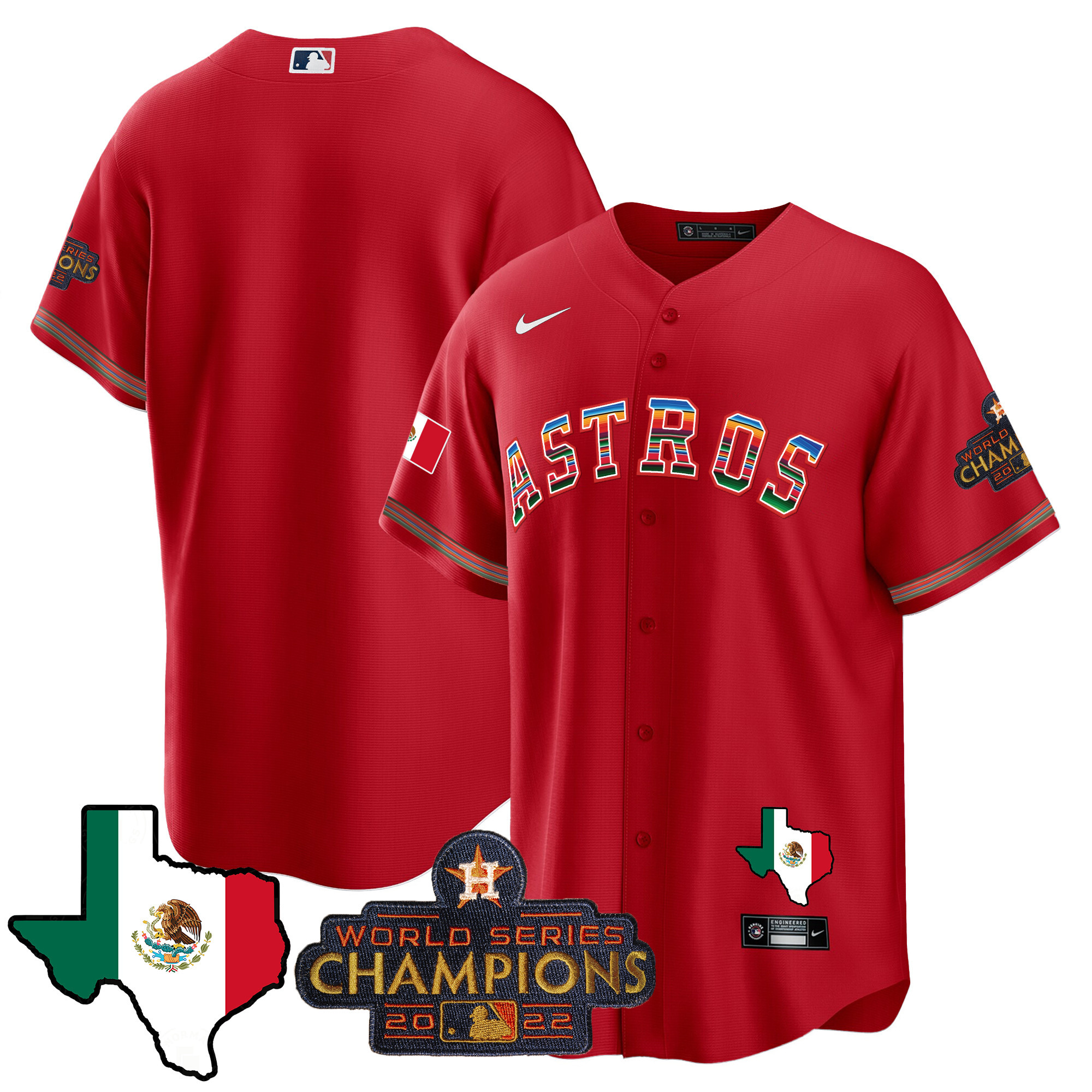 Men's Astros Mexico Texas Map Cool Base Jersey - All Stitched - Image 40