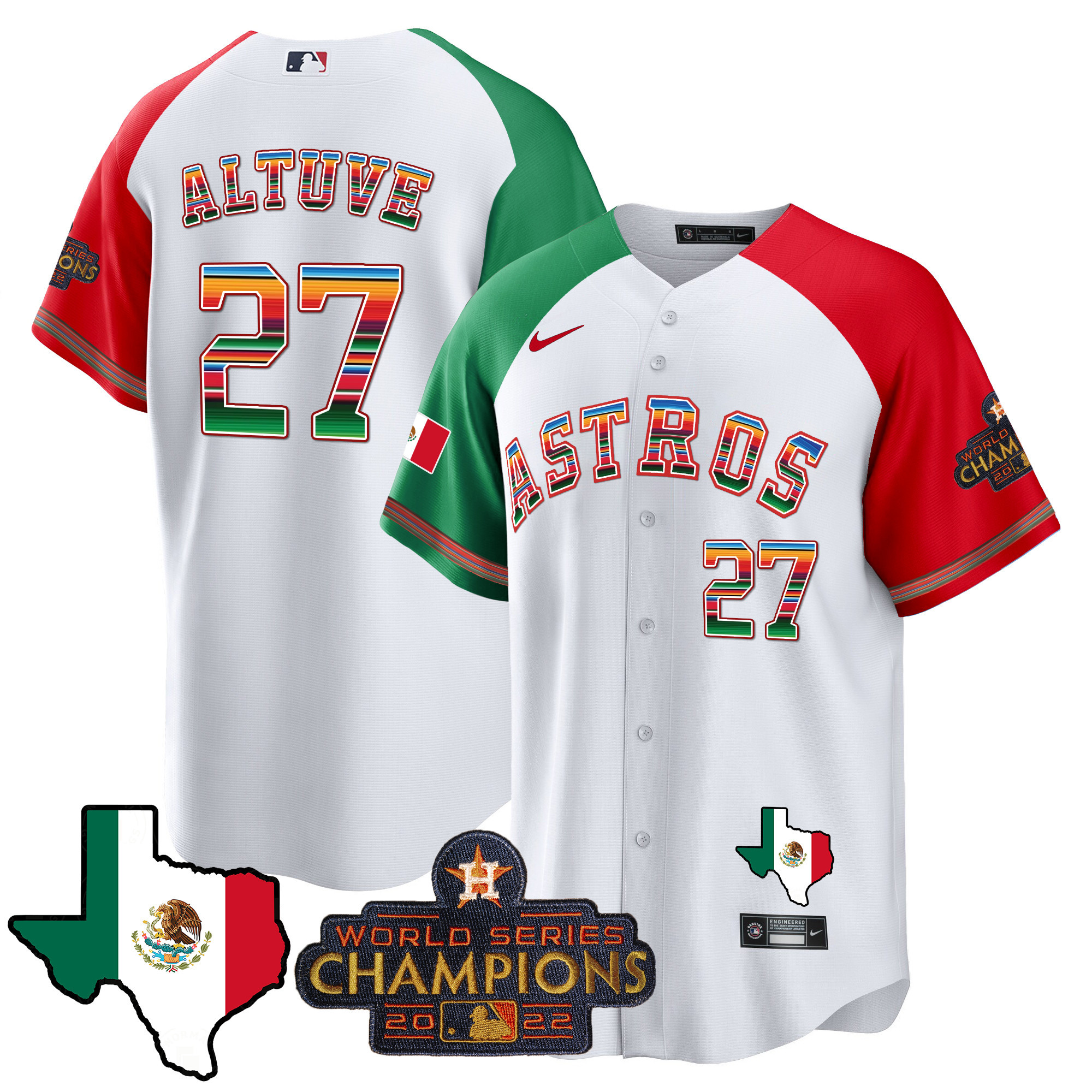 Men's Astros Mexico Texas Map Cool Base Jersey - All Stitched - Image 43