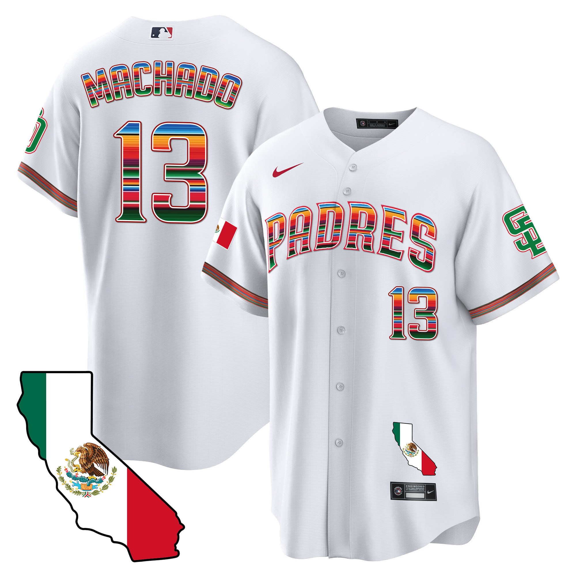 Men's Padres California Map Cool Base Jersey - All Stitched - Image 2