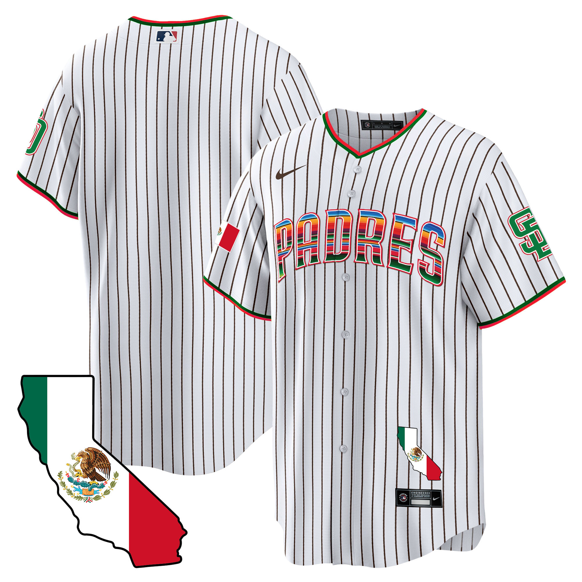 Men's Padres California Map Cool Base Jersey - All Stitched - Image 21