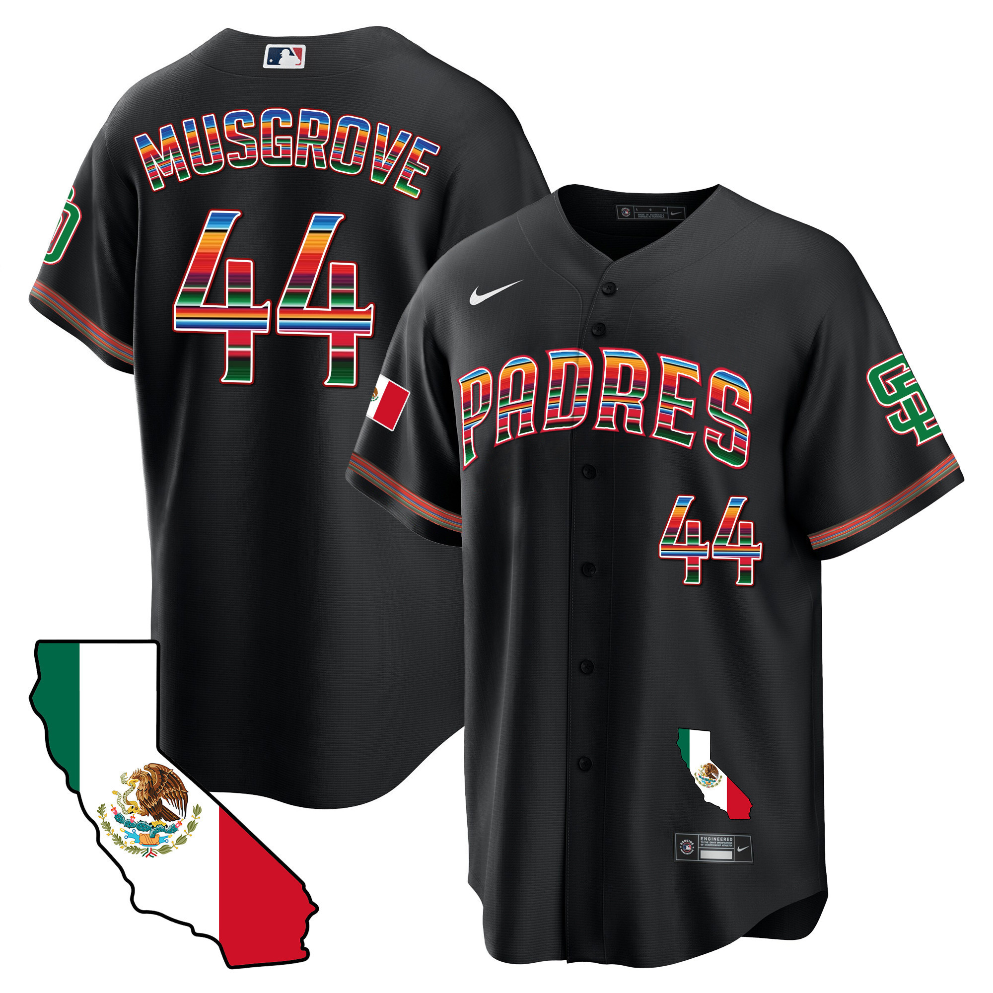 Men's Padres California Map Cool Base Jersey - All Stitched - Image 12
