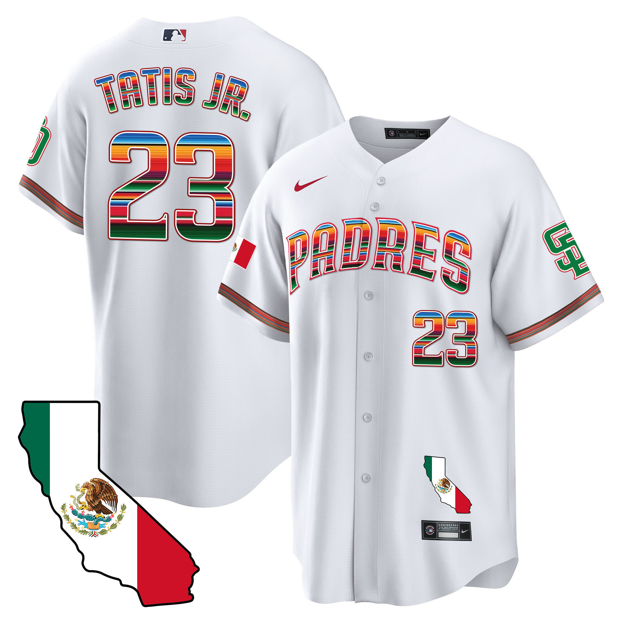Men's Padres California Map Cool Base Jersey - All Stitched