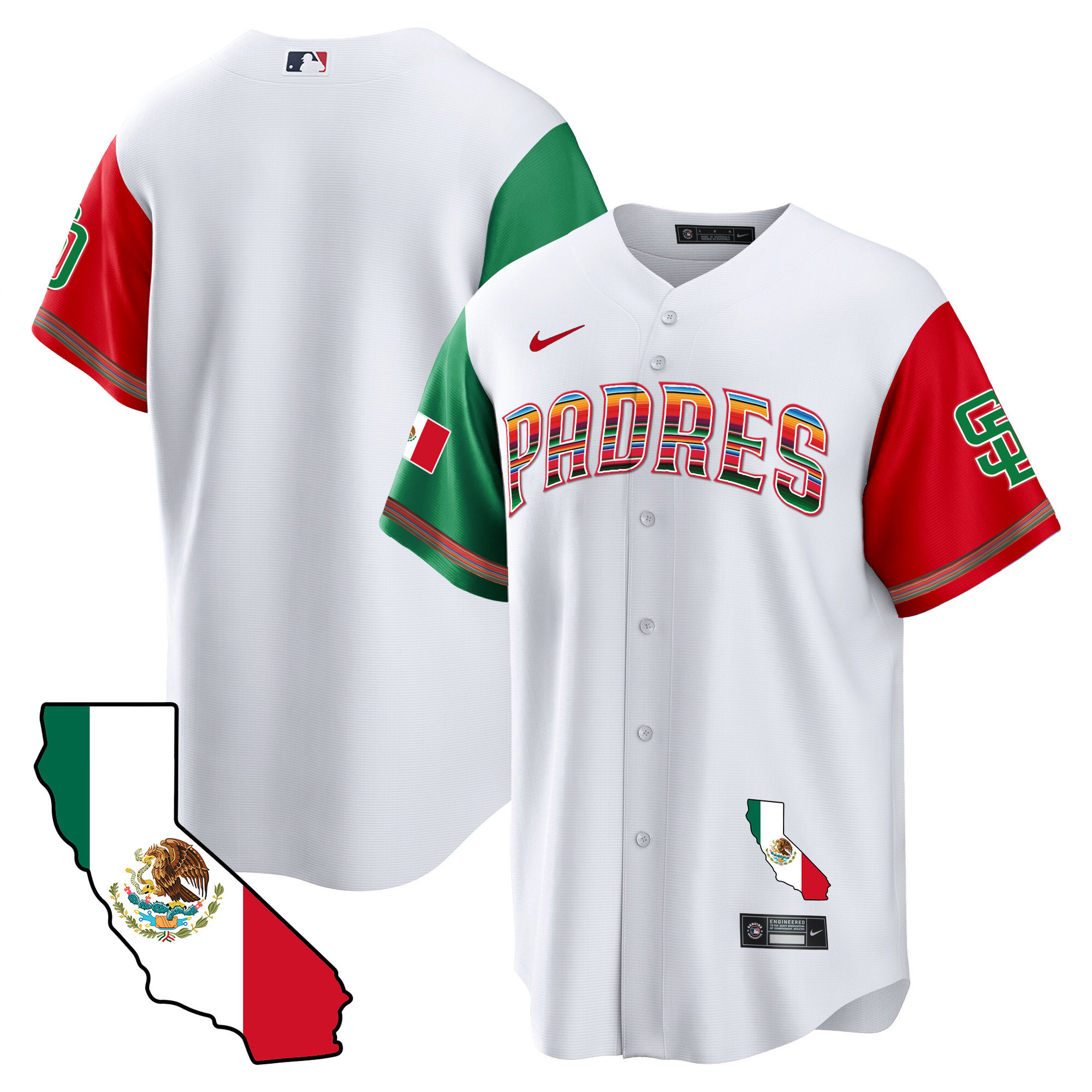 Men's Padres California Map Cool Base Jersey - All Stitched - Image 42