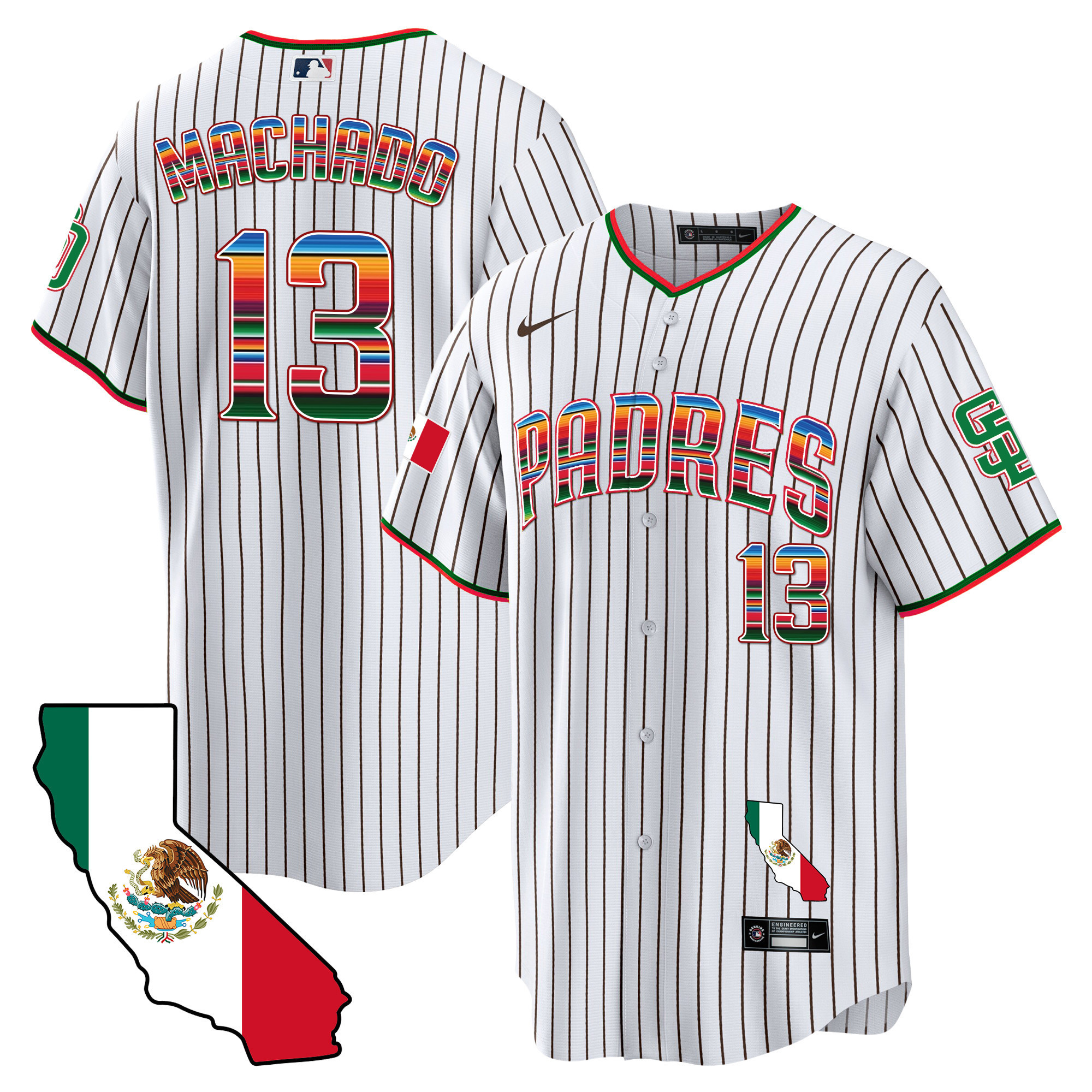 Men's Padres California Map Cool Base Jersey - All Stitched - Image 16