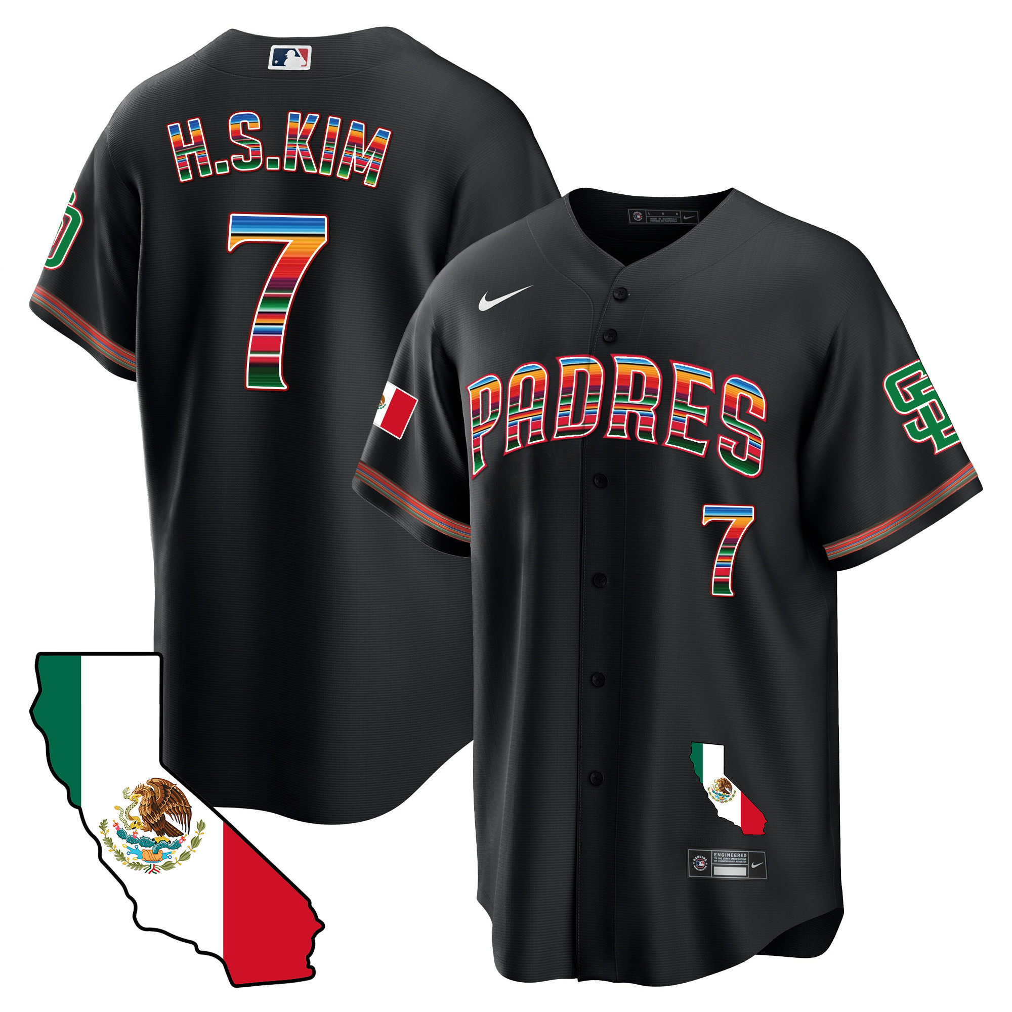 Men's Padres California Map Cool Base Jersey - All Stitched - Image 11