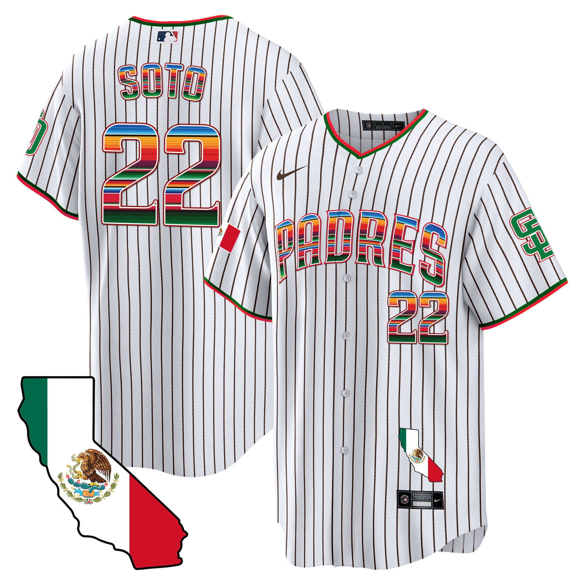 Men's Padres California Map Cool Base Jersey - All Stitched - Image 17
