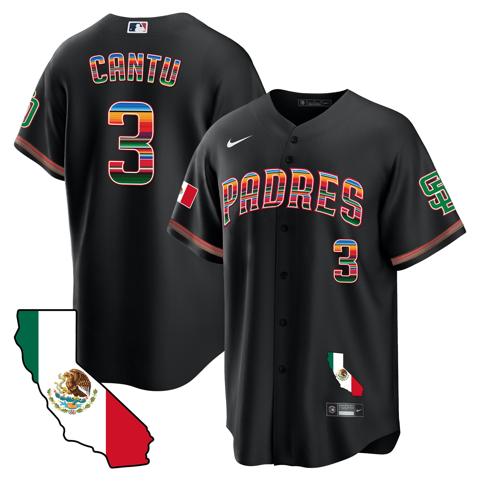 Men's Padres California Map Cool Base Jersey - All Stitched - Image 13