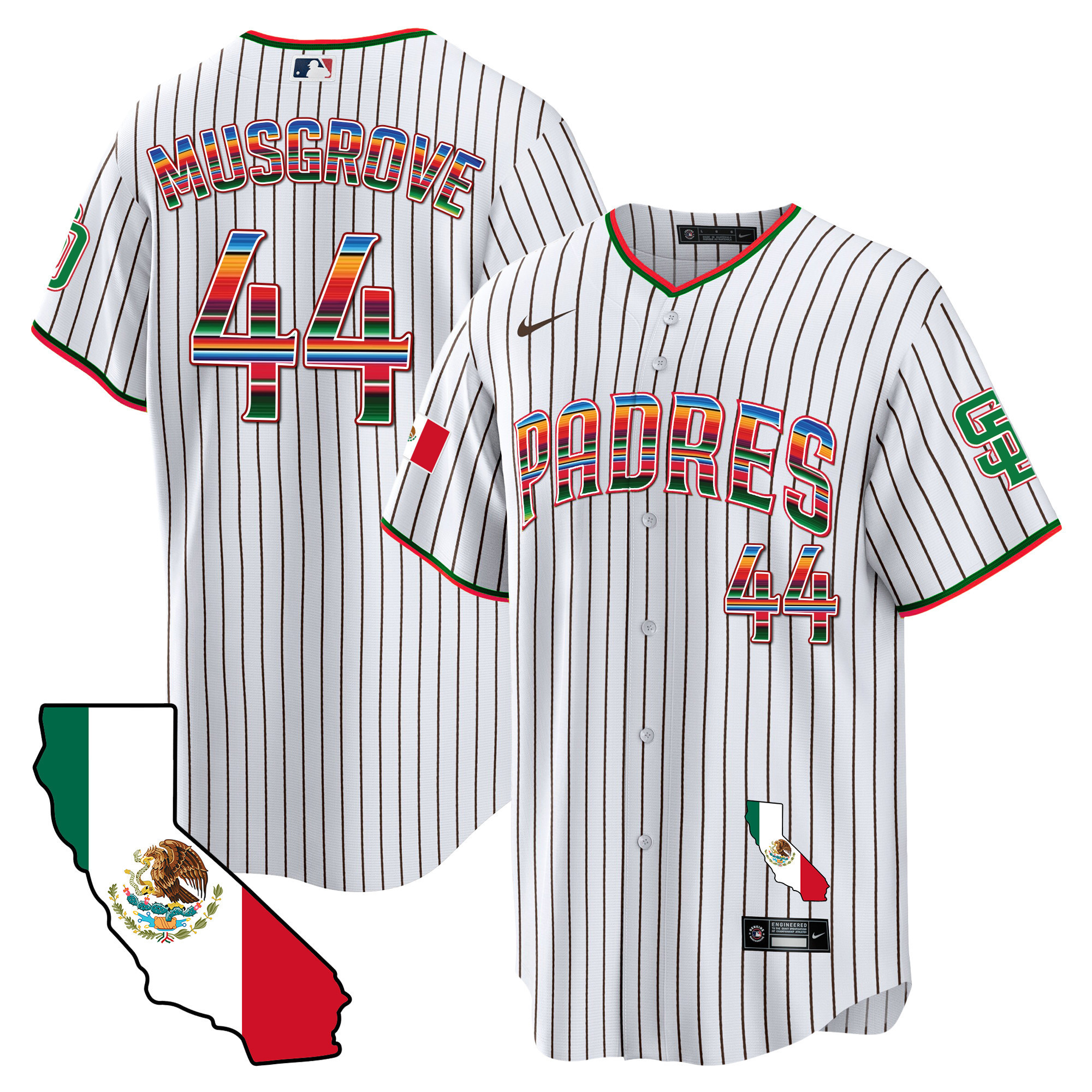 Men's Padres California Map Cool Base Jersey - All Stitched - Image 19
