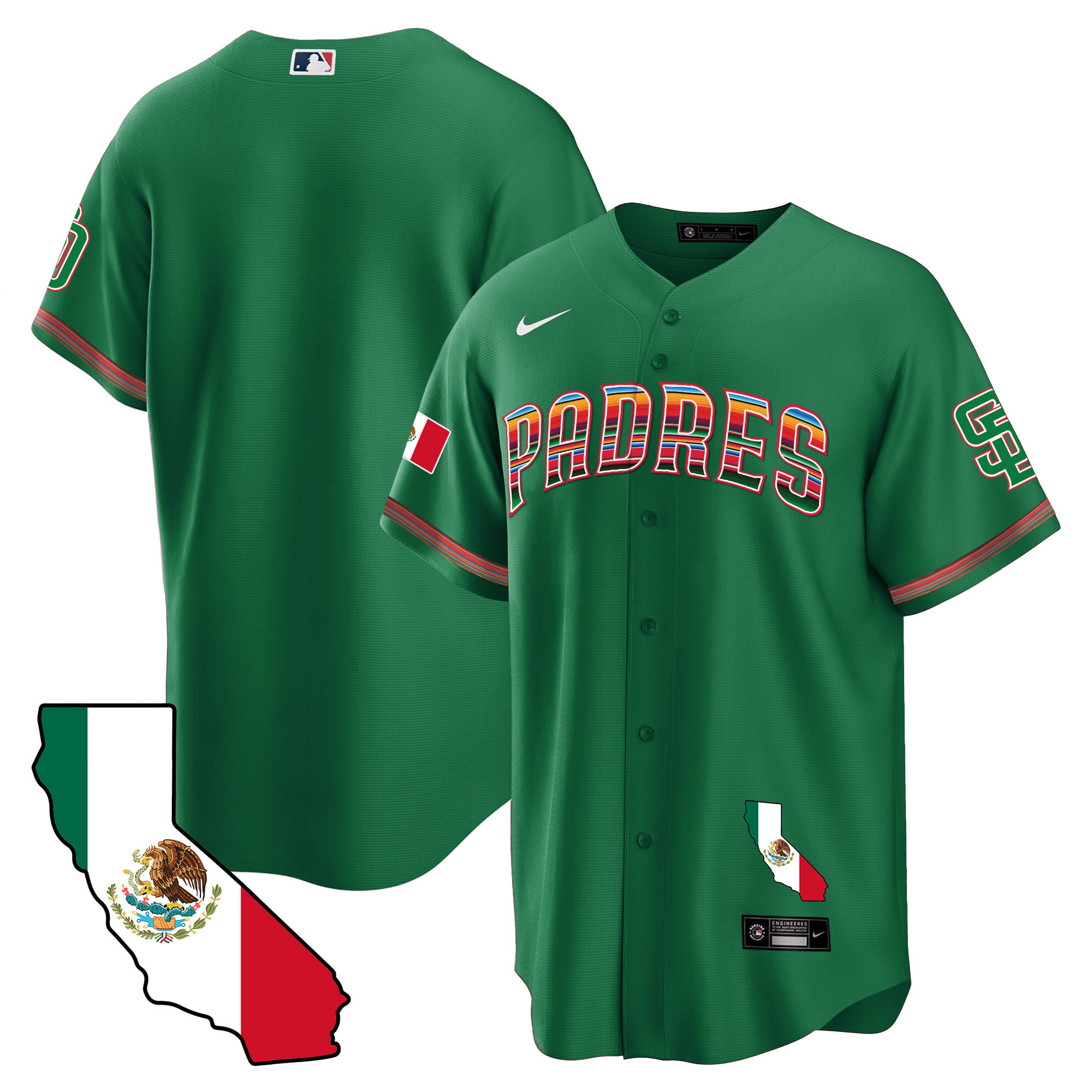 Men's Padres California Map Cool Base Jersey - All Stitched - Image 28