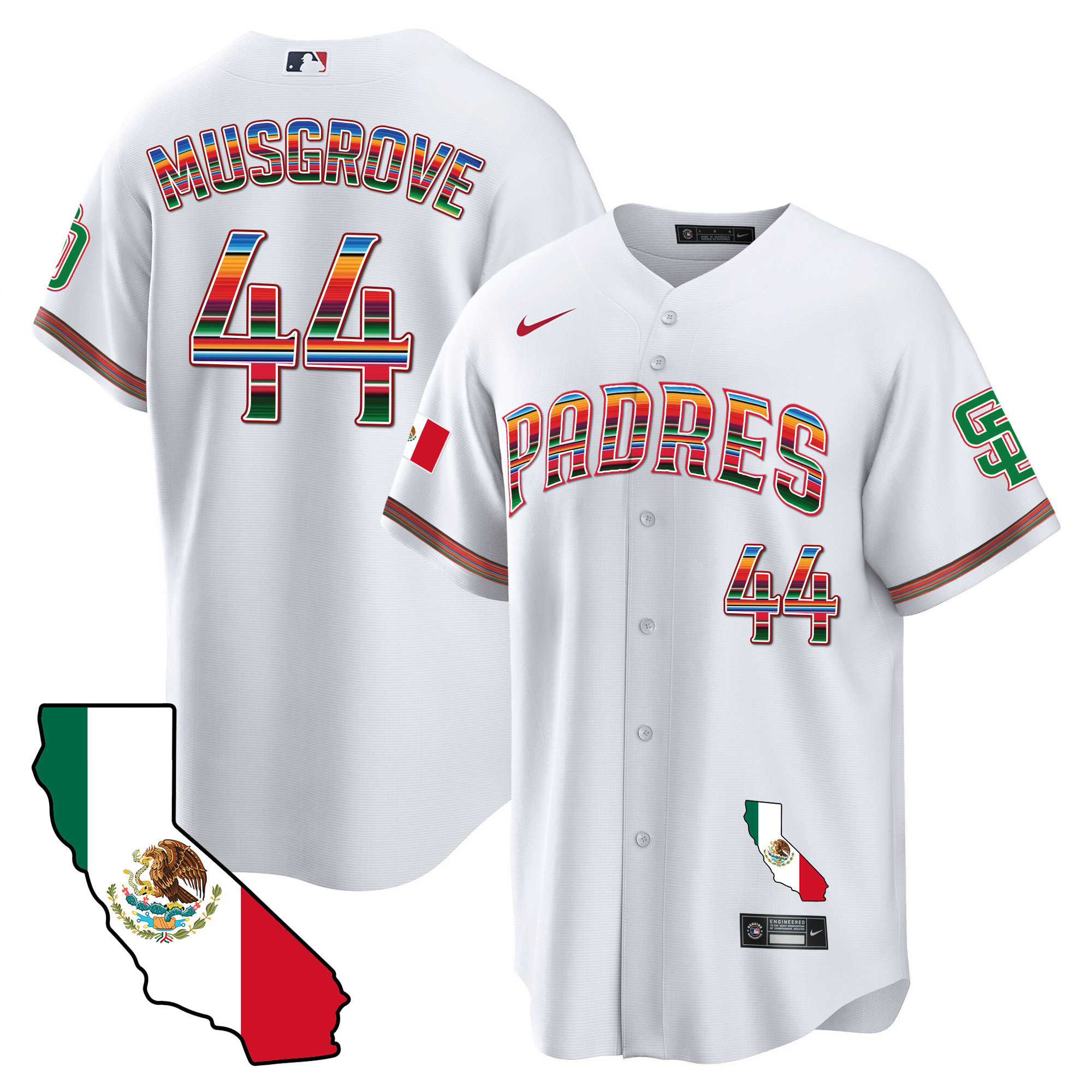 Men's Padres California Map Cool Base Jersey - All Stitched - Image 5