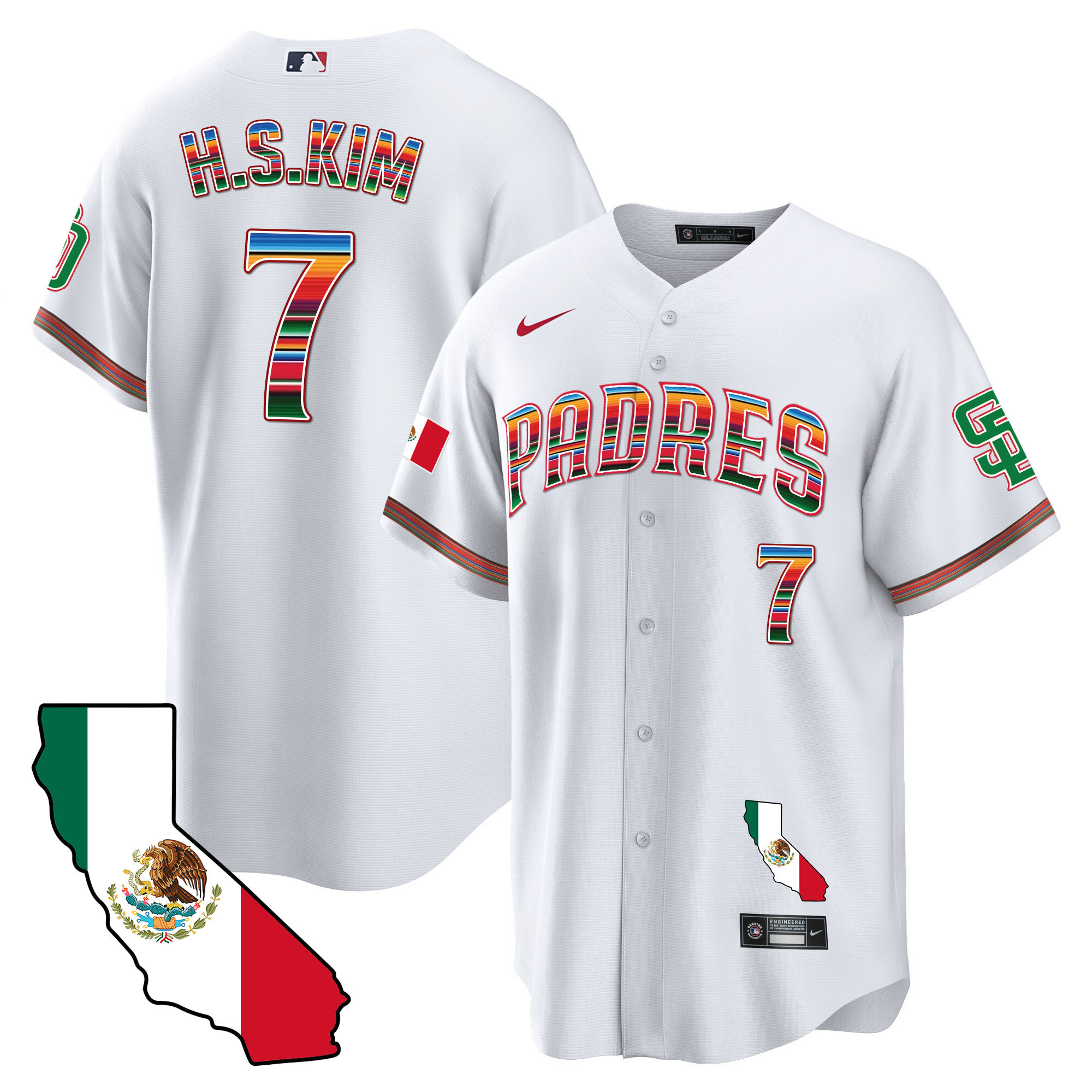 Men's Padres California Map Cool Base Jersey - All Stitched - Image 4