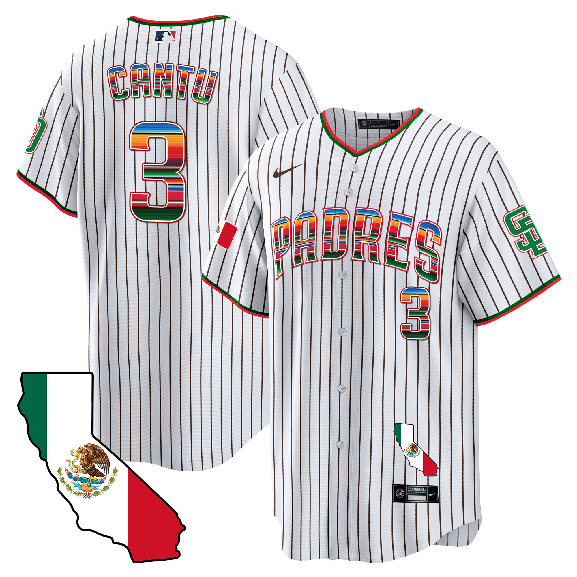 Men's Padres California Map Cool Base Jersey - All Stitched - Image 20