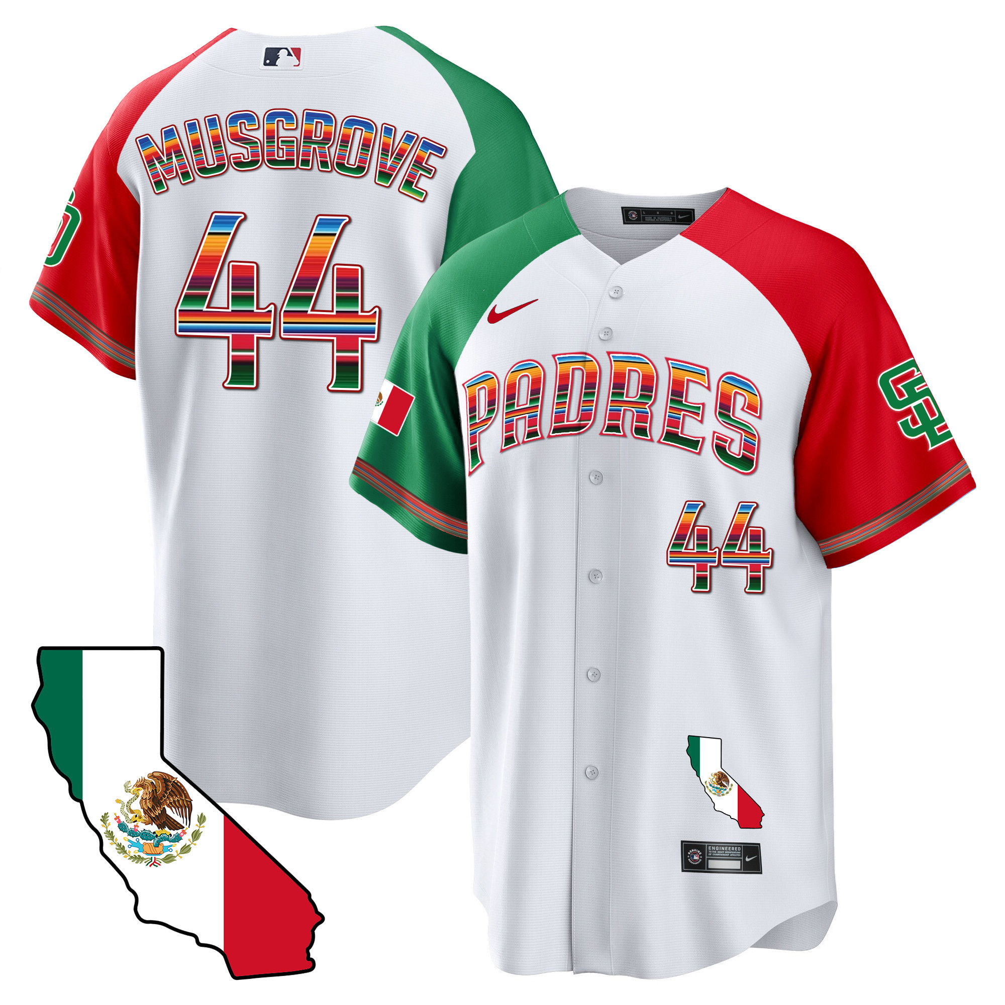 Men's Padres California Map Cool Base Jersey - All Stitched - Image 33